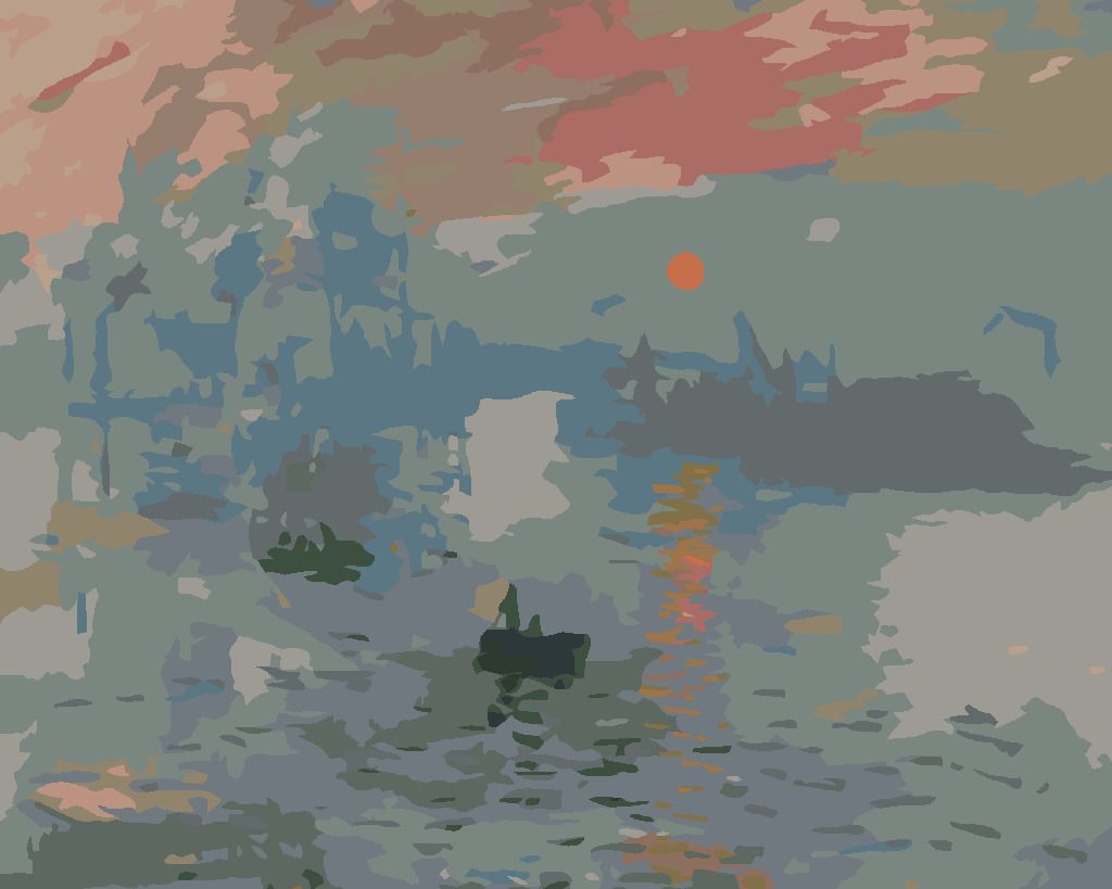 zuty Malování podle čísel - DOJEM, VÝCHOD SLUNCE (CLAUDE MONET) - Rozměr: 40x50 cm, Rámování: Varianta: vypnuté plátno na rám - obrázek 9