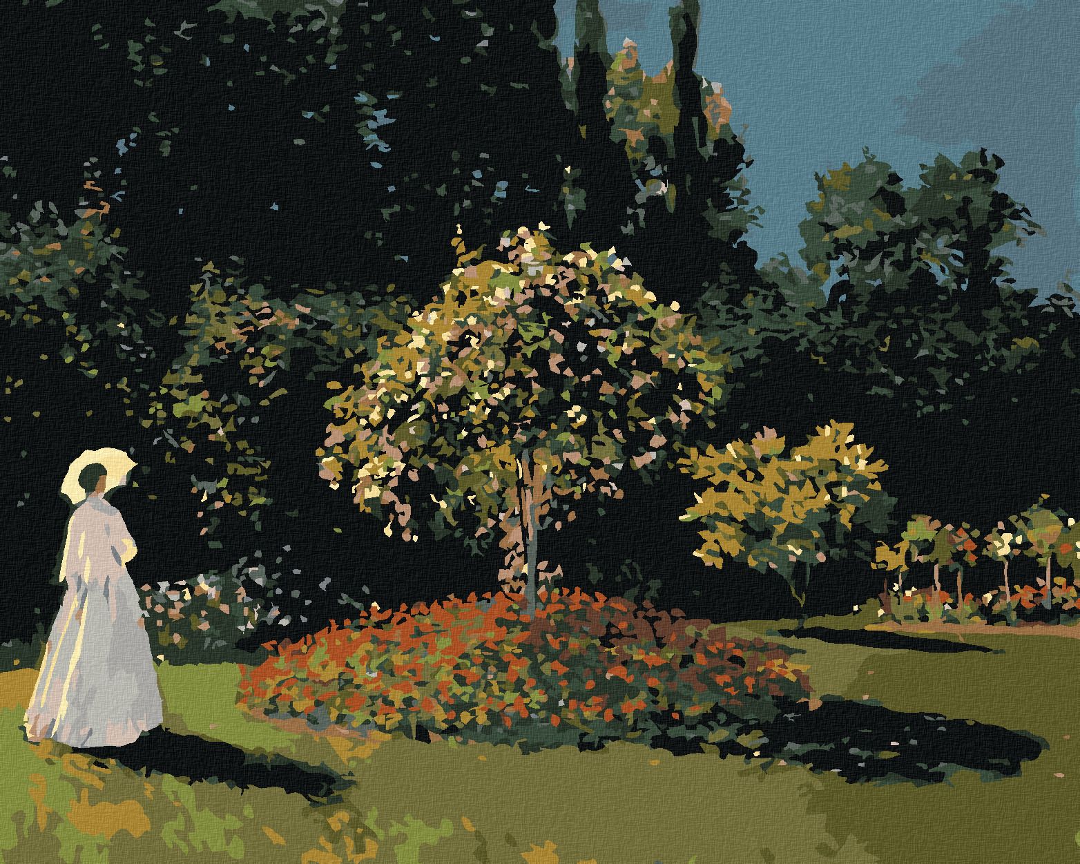 zuty Malování podle čísel - ŽENA V ZAHRADĚ (CLAUDE MONET) - Rozměr: 40x50 cm, Rámování: Varianta: bez rámu a bez vypnutí plátna - obrázek 1