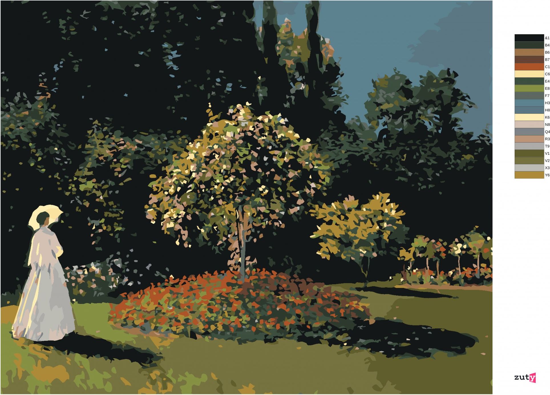 zuty Malování podle čísel - ŽENA V ZAHRADĚ (CLAUDE MONET) - Rozměr: 40x50 cm, Rámování: Varianta: bez rámu a bez vypnutí plátna - obrázek 10