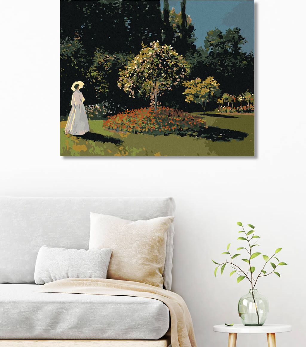 zuty Malování podle čísel - ŽENA V ZAHRADĚ (CLAUDE MONET) - Rozměr: 40x50 cm, Rámování: Varianta: vypnuté plátno na rám - obrázek 5