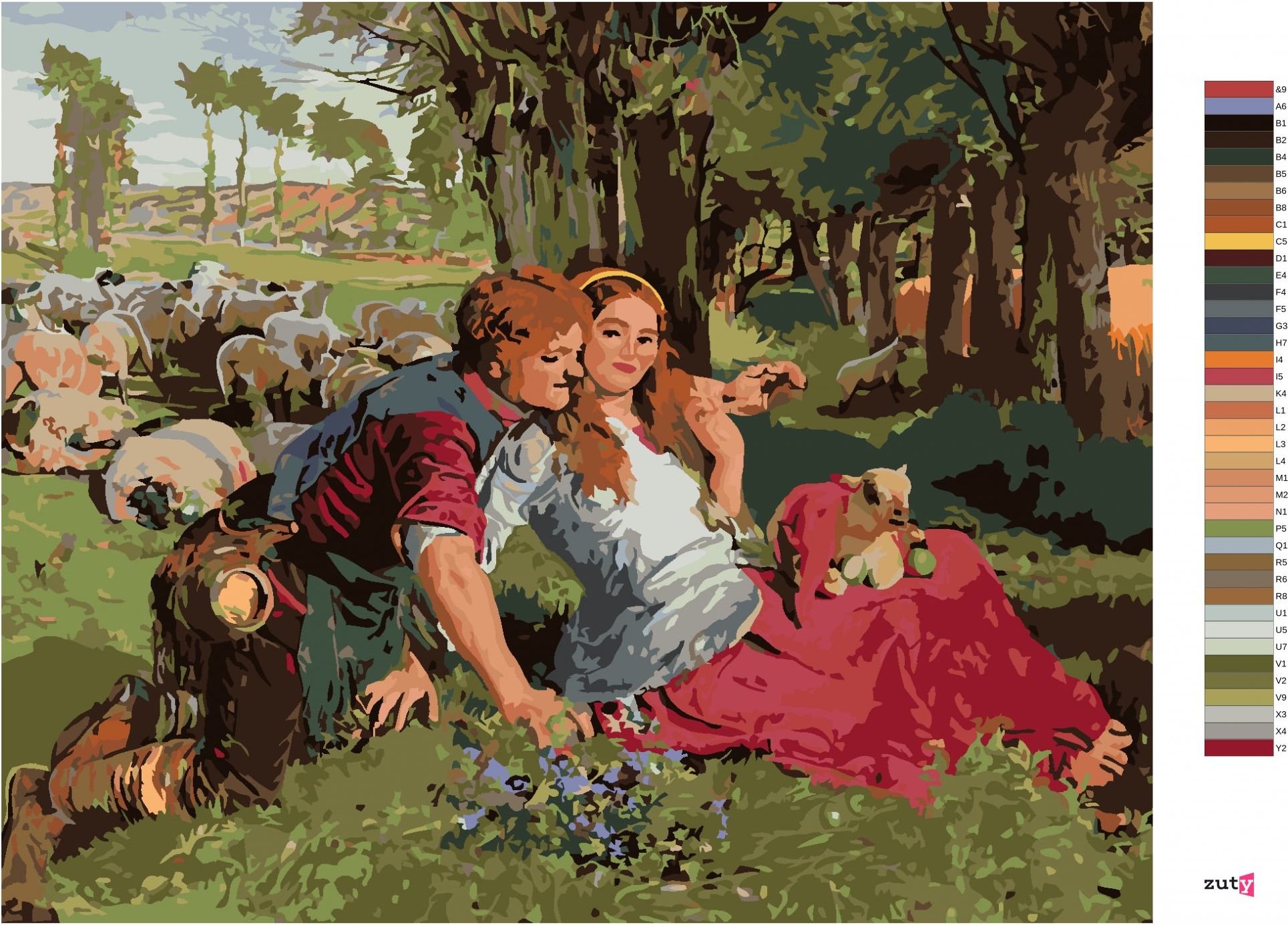 zuty Malování podle čísel - NAJATÝ OVČÁK (HOLMAN-HUNT WILLIAM) - Rozměr: 40x50 cm, Rámování: Varianta: bez rámu a bez vypnutí plátna - obrázek 10