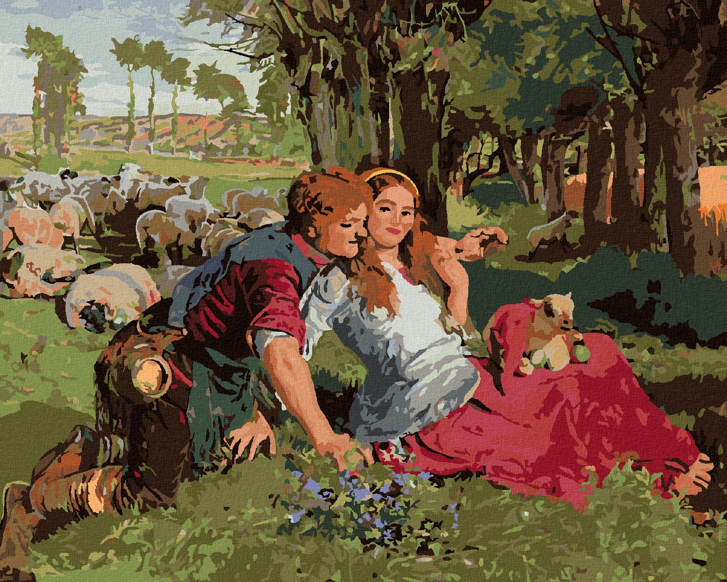 zuty Malování podle čísel - NAJATÝ OVČÁK (HOLMAN-HUNT WILLIAM) - Rozměr: 40x50 cm, Rámování: Varianta: vypnuté plátno na rám - obrázek 1