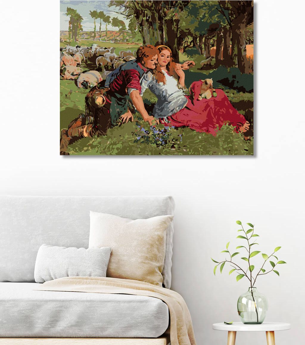 zuty Malování podle čísel - NAJATÝ OVČÁK (HOLMAN-HUNT WILLIAM) - Rozměr: 40x50 cm, Rámování: Varianta: vypnuté plátno na rám - obrázek 2