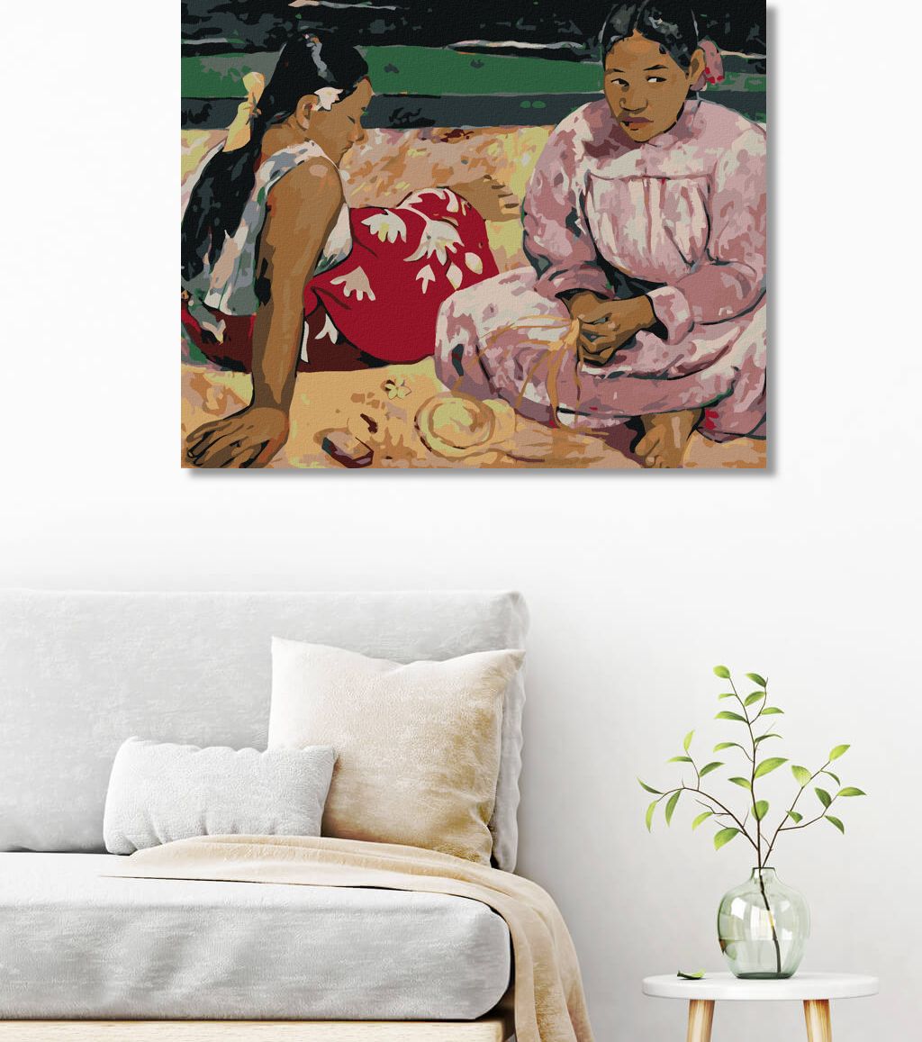 zuty Malování podle čísel - TAHIŤANKY NA PLÁŽI (PAUL GAUGUIN) - Rozměr: 40x50 cm, Rámování: Varianta: vypnuté plátno na rám - obrázek 10