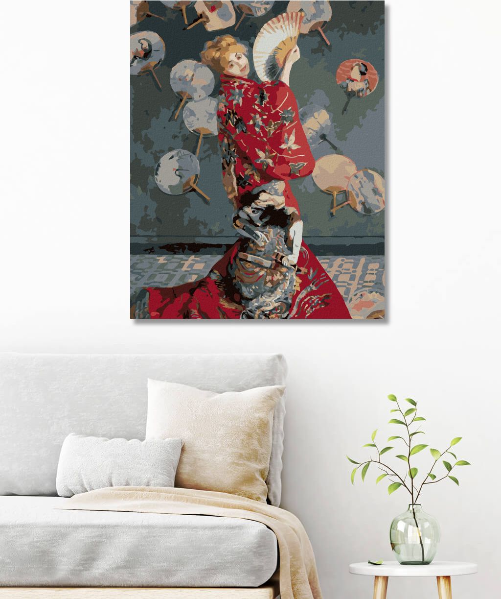 zuty Malování podle čísel - PANÍ MONETOVÁ V JAPONSKÉM KIMONU (CLAUDE MONET) - Rozměr: 40x50 cm, Rámování: Varianta: bez rámu a bez vypnutí plátna - obrázek 5