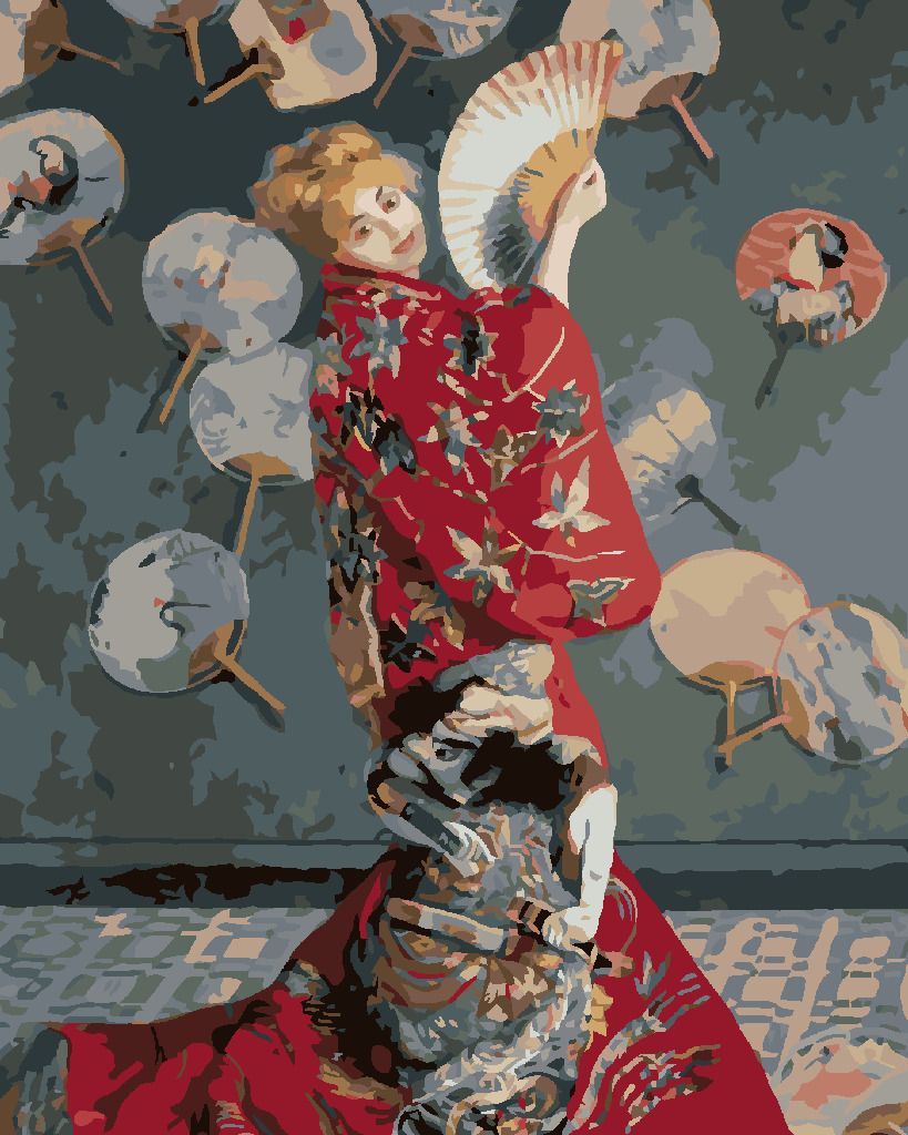 zuty Malování podle čísel - PANÍ MONETOVÁ V JAPONSKÉM KIMONU (CLAUDE MONET) - Rozměr: 40x50 cm, Rámování: Varianta: bez rámu a bez vypnutí plátna - obrázek 10