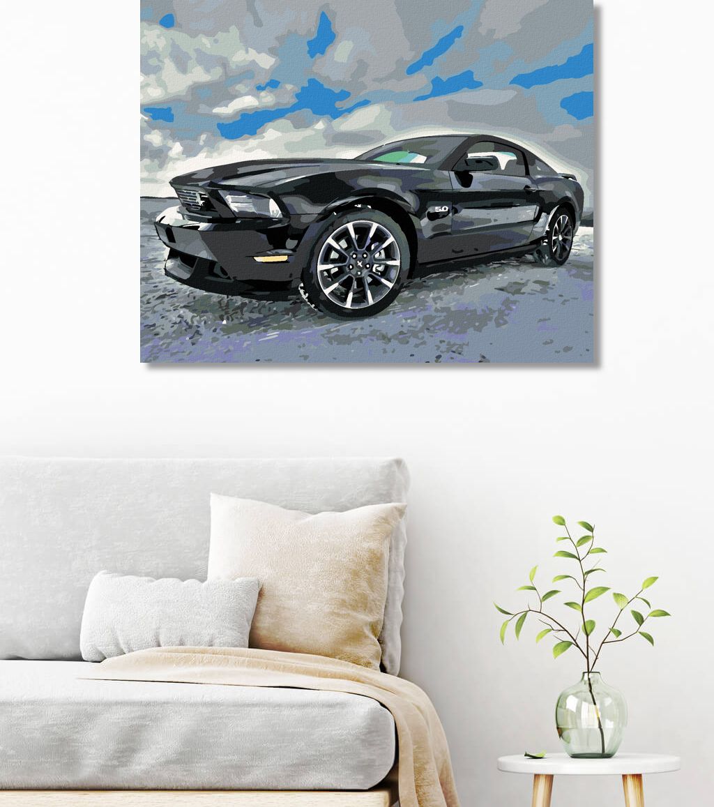zuty Malování podle čísel - SPORTOVNÍ ČERNÉ AUTO - Rozměr: 40x50 cm, Rámování: Varianta: bez rámu a bez vypnutí plátna - obrázek 8