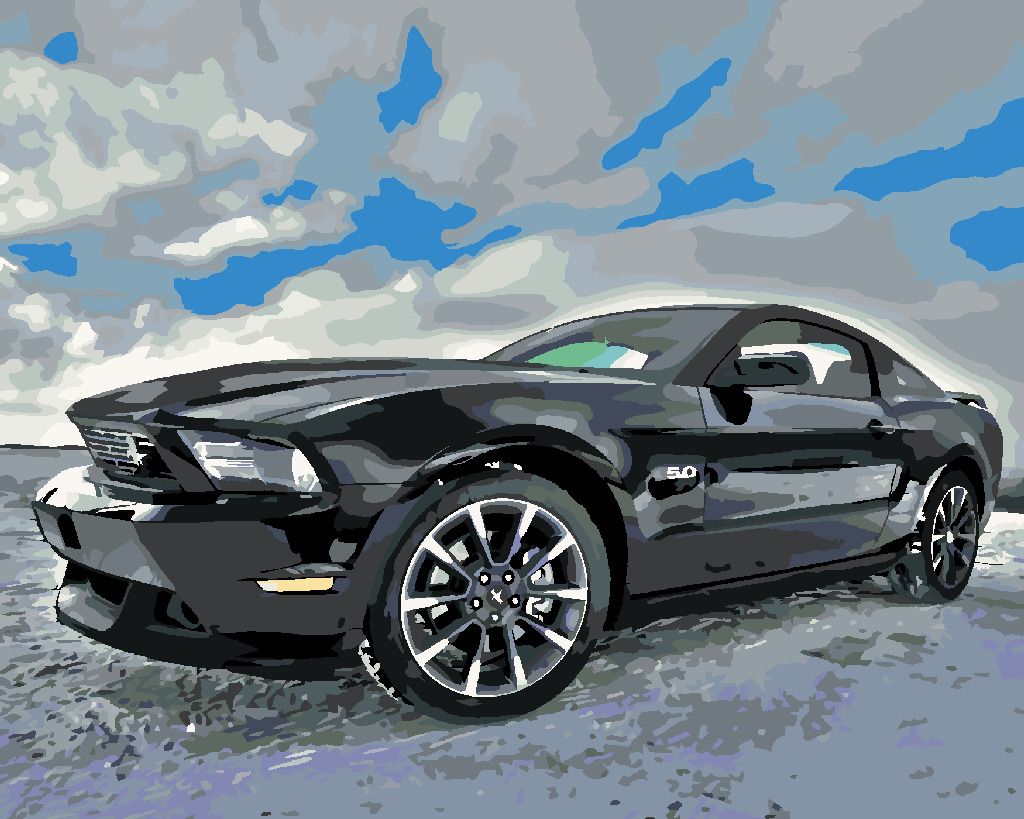 zuty Malování podle čísel - SPORTOVNÍ ČERNÉ AUTO - Rozměr: 40x50 cm, Rámování: Varianta: bez rámu a bez vypnutí plátna - obrázek 9