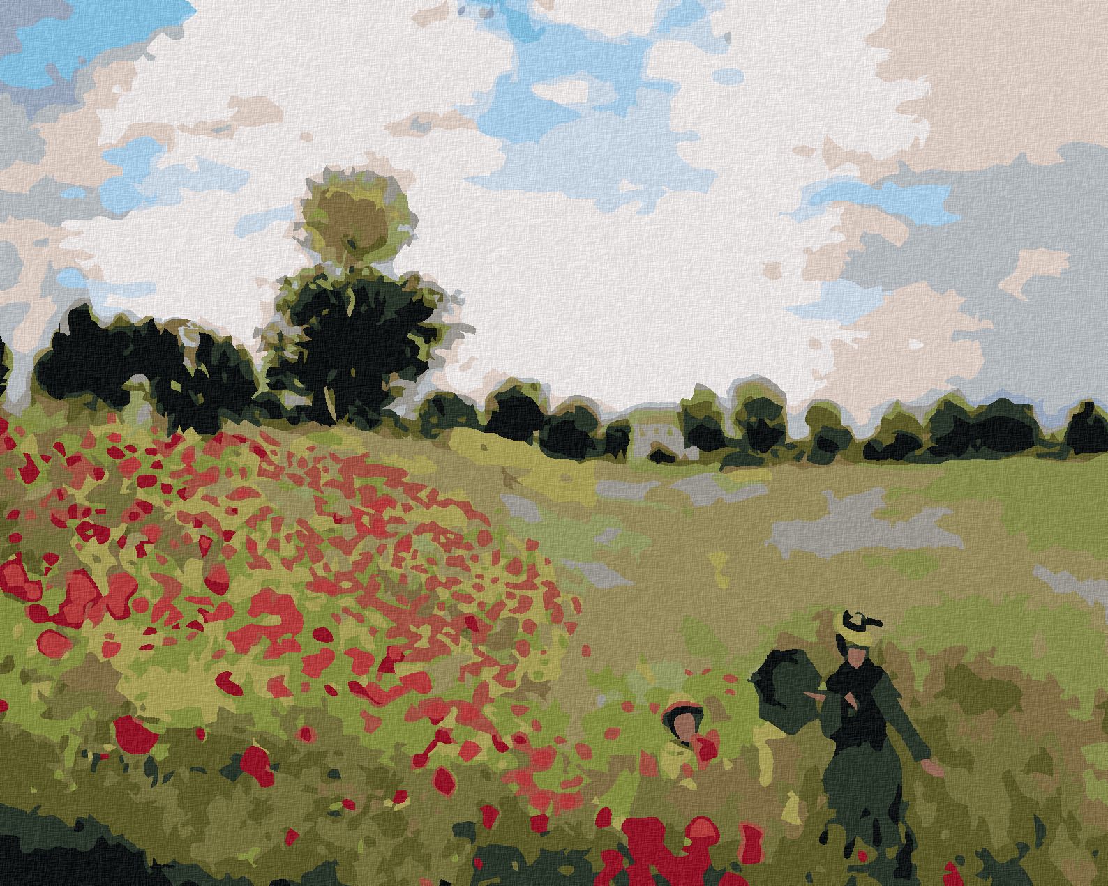 zuty Malování podle čísel - VLČÍ MÁKY (CLAUDE MONET) - Rozměr: 40x50 cm, Rámování: Varianta: bez rámu a bez vypnutí plátna - obrázek 1