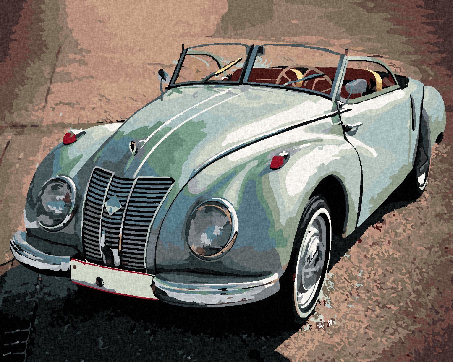 zuty Malování podle čísel - ZELENÉ AUTO AUDI - Rozměr: 40x50 cm, Rámování: Varianta: bez rámu a bez vypnutí plátna - obrázek 1