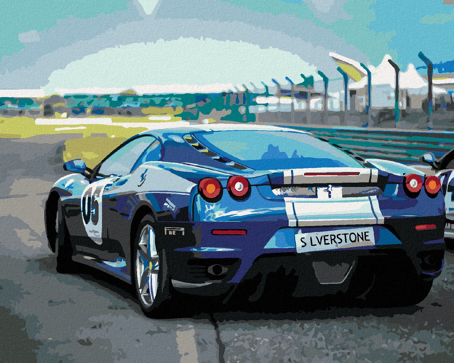 zuty Malování podle čísel - SPORTOVNÍ MODRÉ AUTO FERRARI - Rozměr: 40x50 cm, Rámování: Varianta: bez rámu a bez vypnutí plátna - obrázek 1