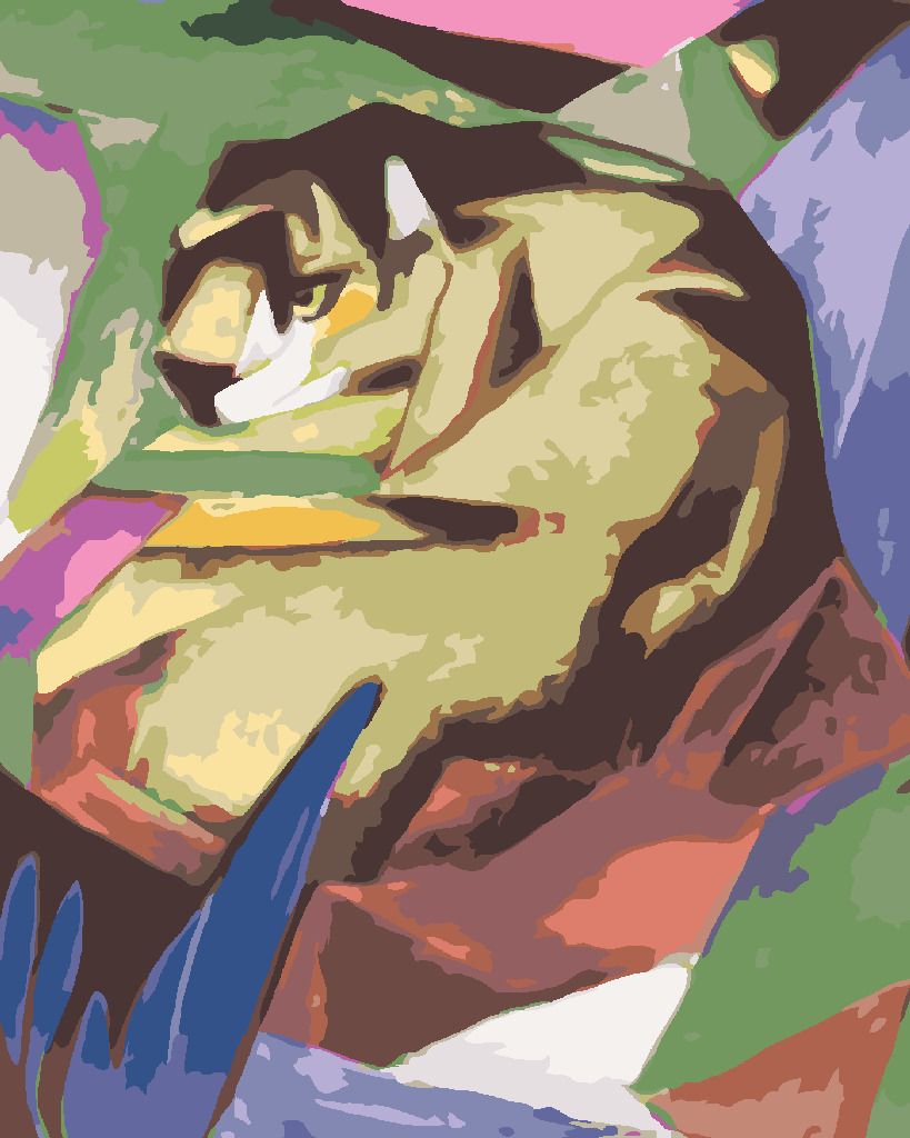 zuty Malování podle čísel - TYGR (FRANZ MARC) - Rozměr: 40x50 cm, Rámování: Varianta: bez rámu a bez vypnutí plátna - obrázek 7