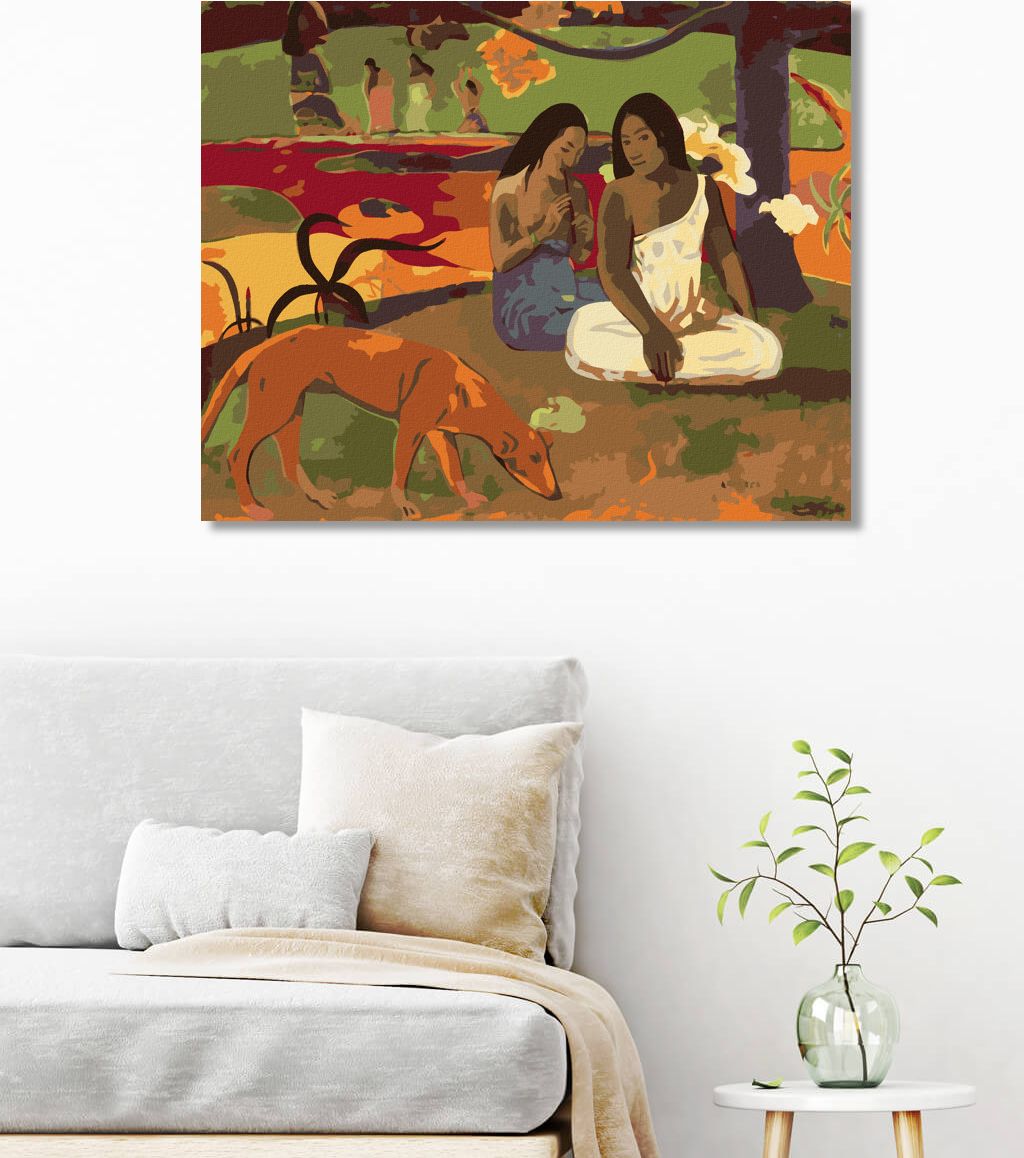 zuty Malování podle čísel - AREAREA (PAUL GAUGUIN) - Rozměr: 40x50 cm, Rámování: Varianta: vypnuté plátno na rám - obrázek 3
