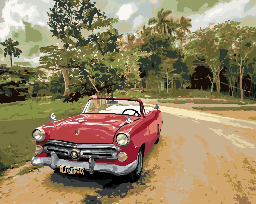 zuty Malování podle čísel - ČERVENÉ AUTO NA CESTĚ - Rozměr: 40x50 cm, Rámování: Varianta: vypnuté plátno na rám - obrázek 8