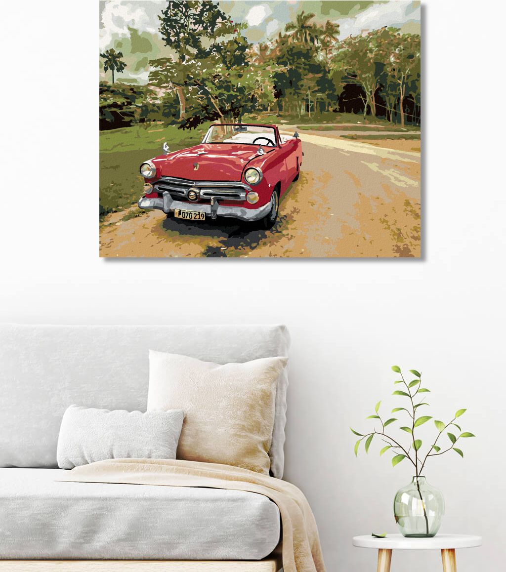 zuty Malování podle čísel - ČERVENÉ AUTO NA CESTĚ - Rozměr: 40x50 cm, Rámování: Varianta: vypnuté plátno na rám - obrázek 10