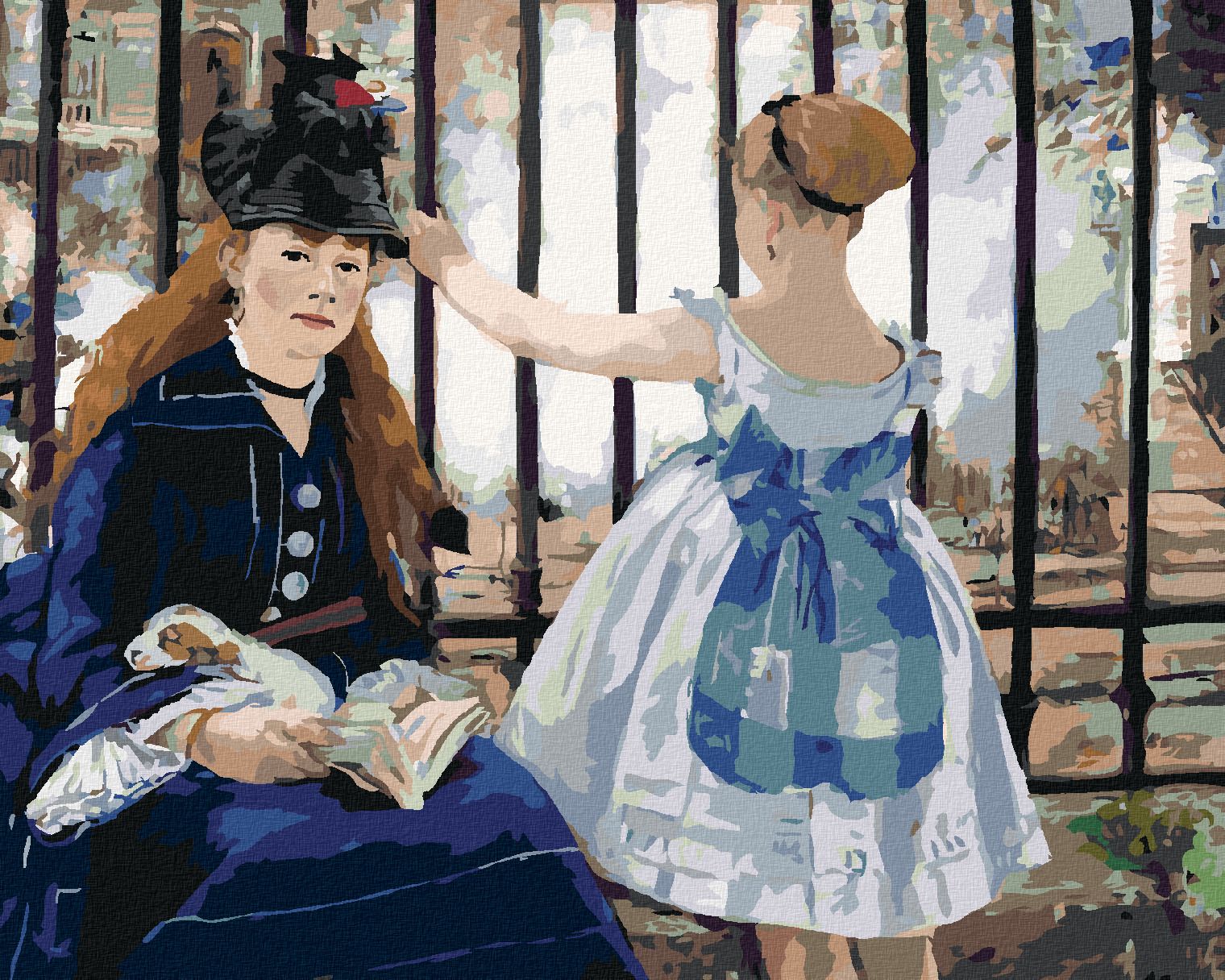 zuty Malování podle čísel - U ŽELEZNICE (ÉDOUARD MANET) - Rozměr: 40x50 cm, Rámování: Varianta: vypnuté plátno na rám - obrázek 1