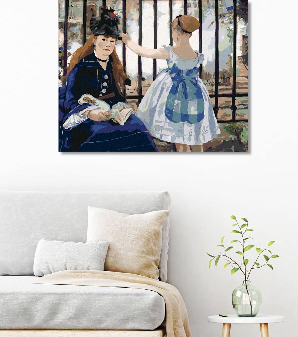 zuty Malování podle čísel - U ŽELEZNICE (ÉDOUARD MANET) - Rozměr: 40x50 cm, Rámování: Varianta: vypnuté plátno na rám - obrázek 3