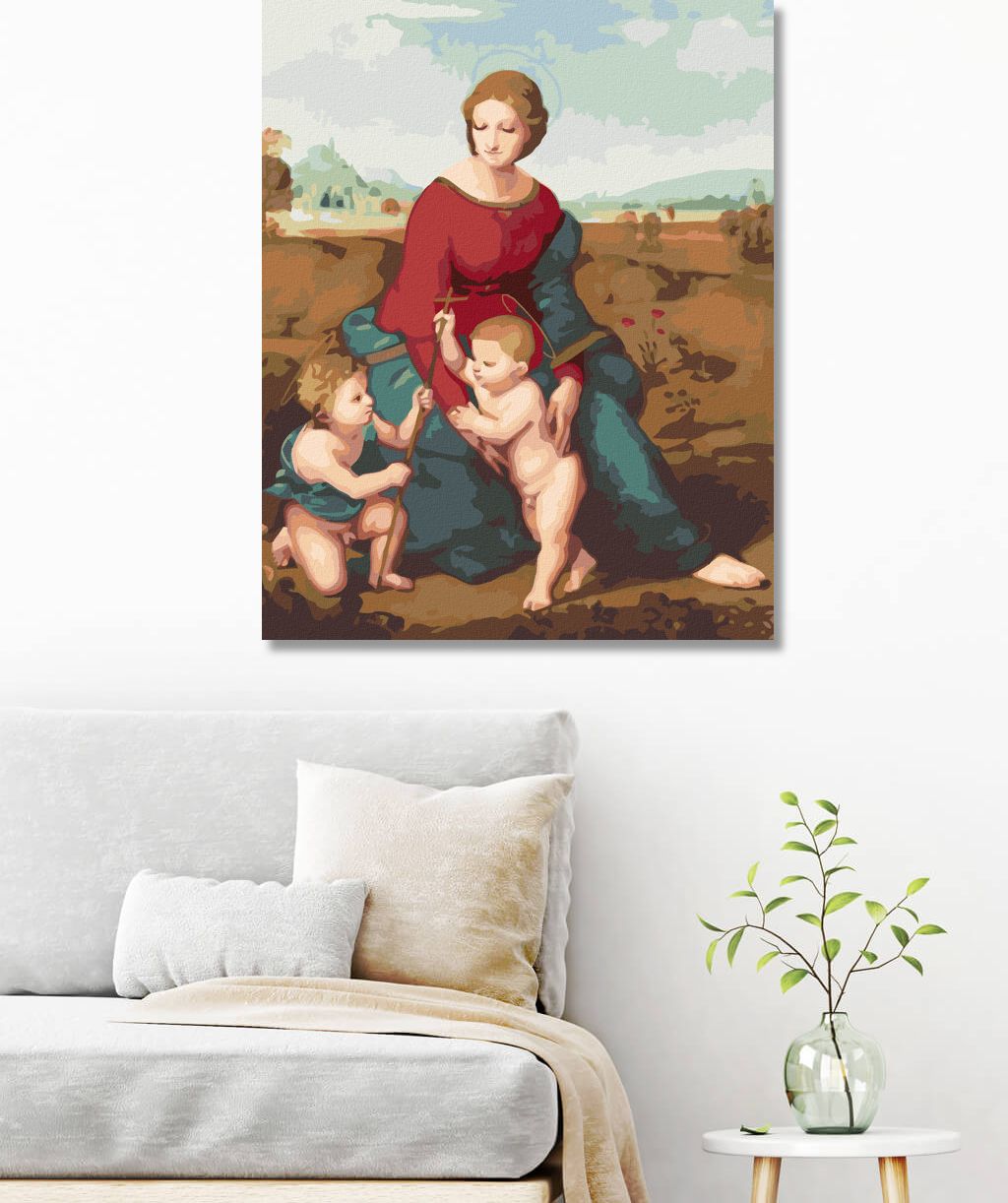 zuty Malování podle čísel - MADONA V ZELENI (RAFFAELLO SANTI) - Rozměr: 40x50 cm, Rámování: Varianta: vypnuté plátno na rám - obrázek 2