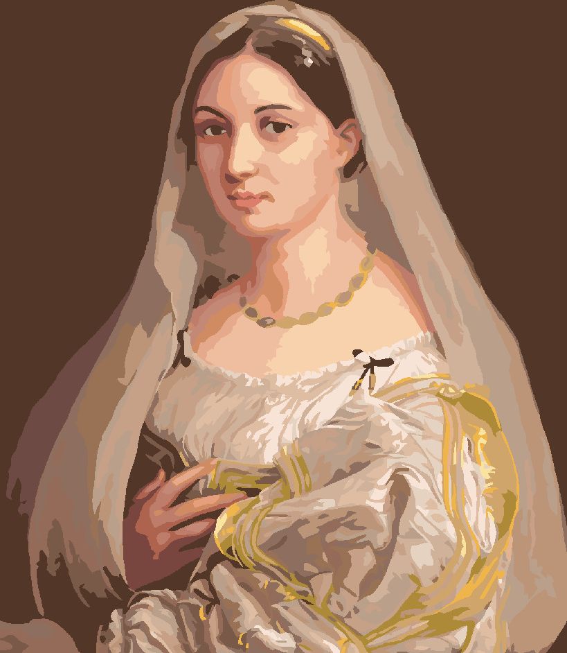 zuty Malování podle čísel - DÁMA SE ZÁVOJEM (RAFFAELLO SANTI) - Rozměr: 40x50 cm, Rámování: Varianta: bez rámu a bez vypnutí plátna - obrázek 8