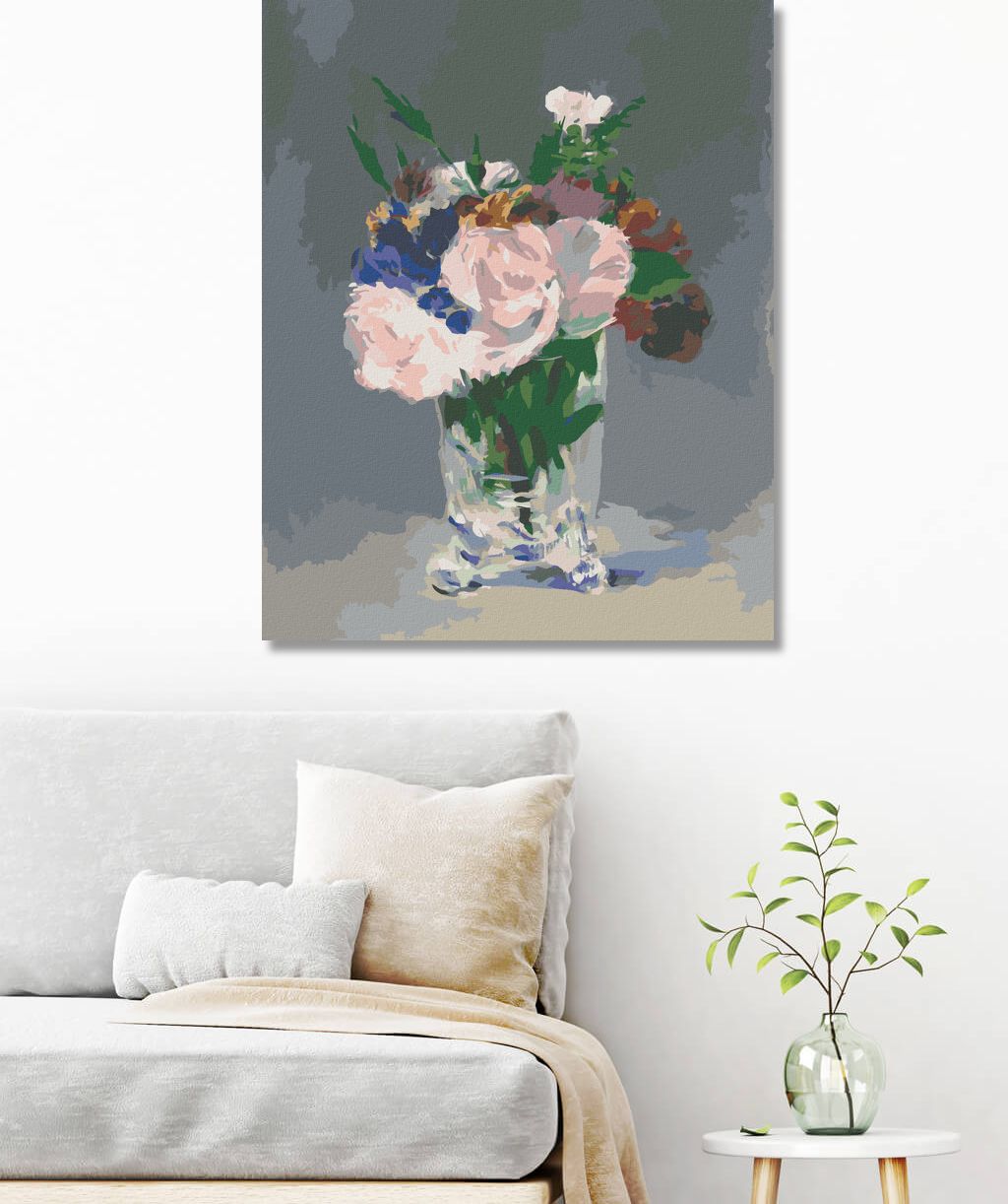 zuty Malování podle čísel - KVĚTINY V KŘIŠŤÁLOVÉ VÁZE (ÉDOUARD MANET) - Rozměr: 40x50 cm, Rámování: Varianta: bez rámu a bez vypnutí plátna - obrázek 4