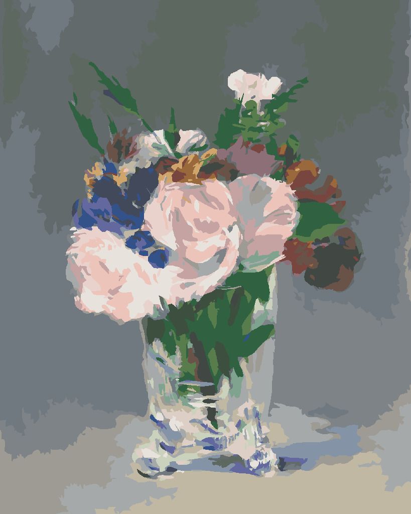 zuty Malování podle čísel - KVĚTINY V KŘIŠŤÁLOVÉ VÁZE (ÉDOUARD MANET) - Rozměr: 40x50 cm, Rámování: Varianta: bez rámu a bez vypnutí plátna - obrázek 5