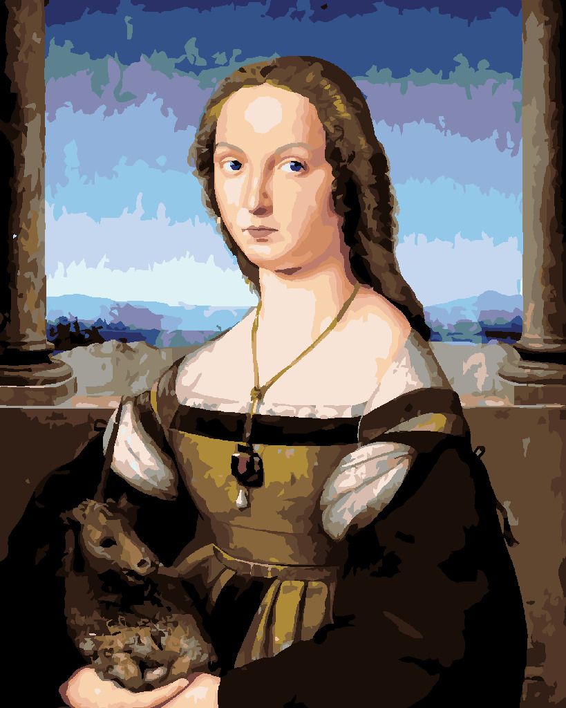 zuty Malování podle čísel - DÁMA S JEDNOROŽCEM (RAFFAELLO SANTI) - Rozměr: 40x50 cm, Rámování: Varianta: bez rámu a bez vypnutí plátna - obrázek 7