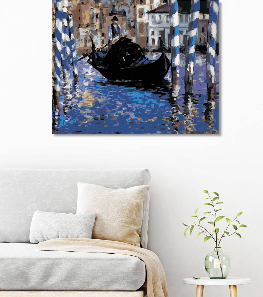 zuty Malování podle čísel - VELKÝ KANÁL V BENÁTKÁCH (ÉDOUARD MANET) - Rozměr: 40x50 cm, Rámování: Varianta: vypnuté plátno na rám - obrázek 9