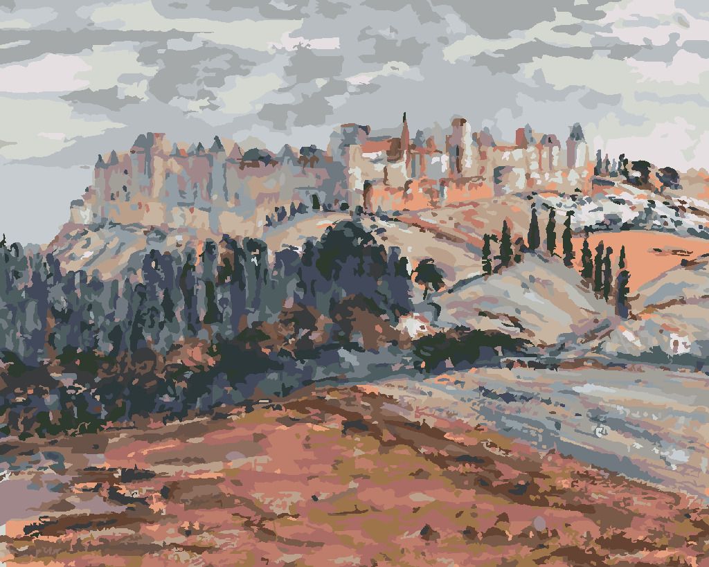 zuty Malování podle čísel - OPEVNĚNÝ HRAD (GEORGETTE AGUTTE) - Rozměr: 40x50 cm, Rámování: Varianta: vypnuté plátno na rám - obrázek 10