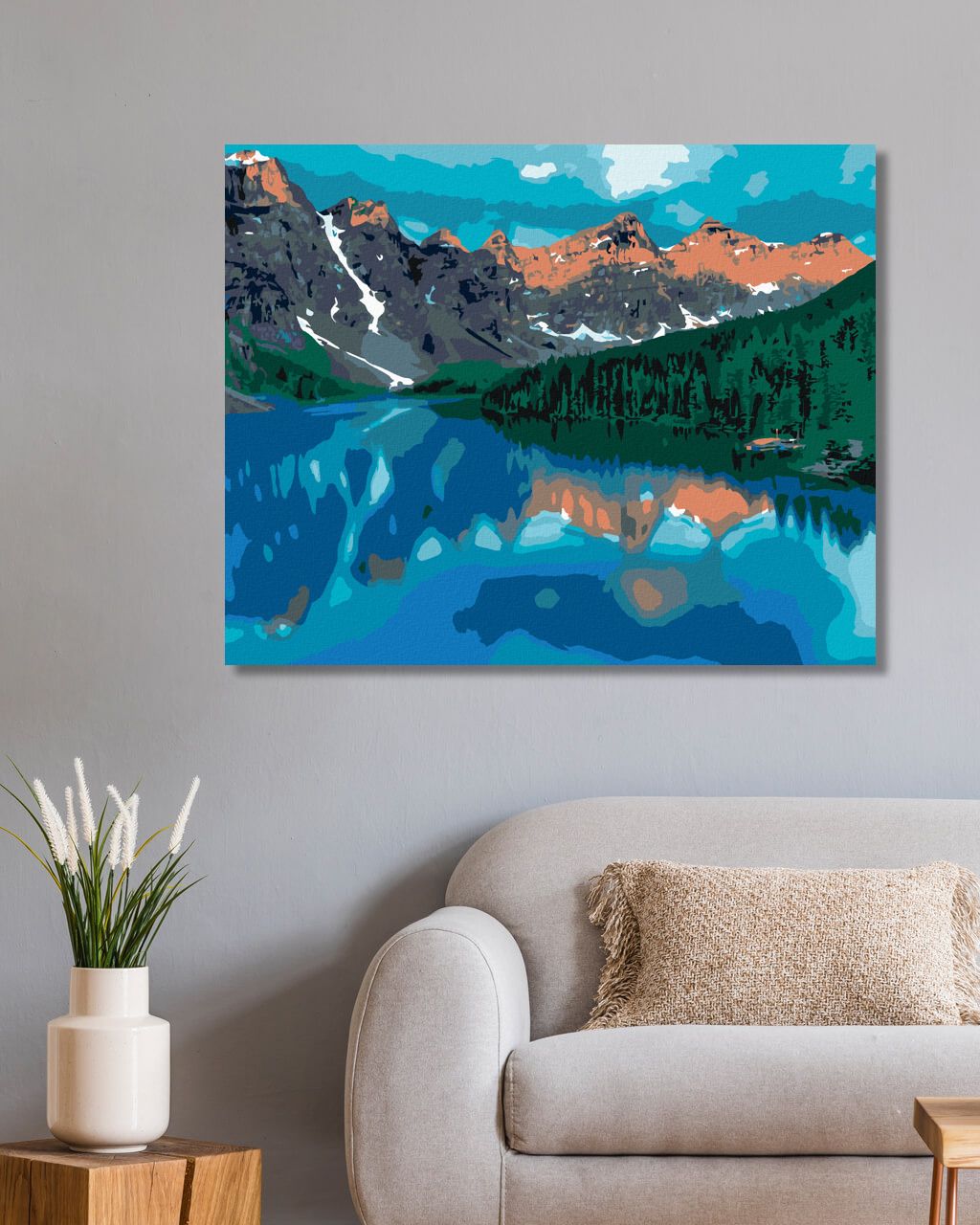 zuty Malování podle čísel - JEZERO A HORY - Rozměr: 40x50 cm, Rámování: Varianta: vypnuté plátno na rám - obrázek 8