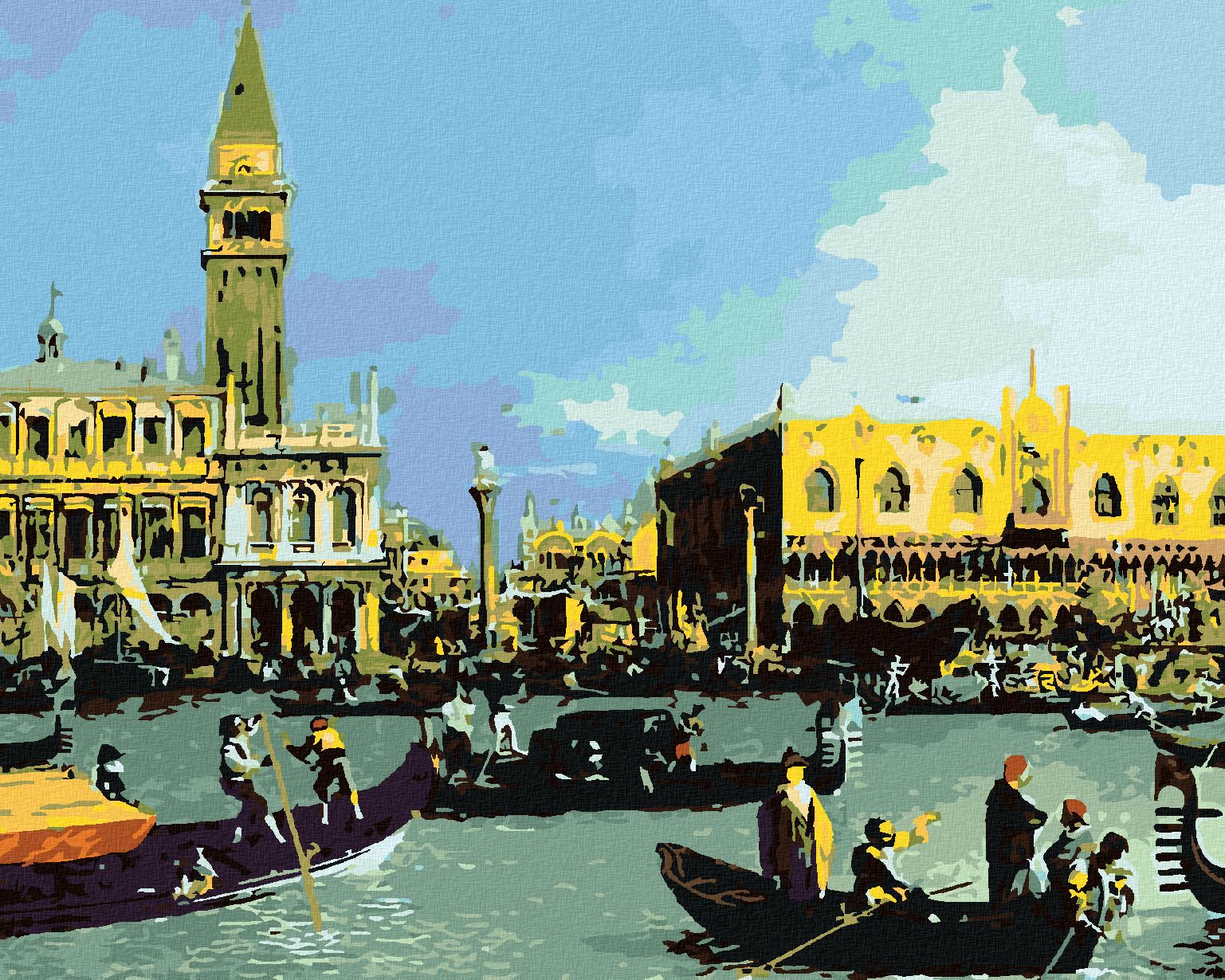zuty Malování podle čísel - NÁVRAT BUCINTORA DO PŘÍSTAVU NA SVÁTEK NANEBEVSTOUPENÍ (CANALETTO) - Rozměr: 40x50 cm, Rámování: Varianta: vypnuté plátno na rám - obrázek 1