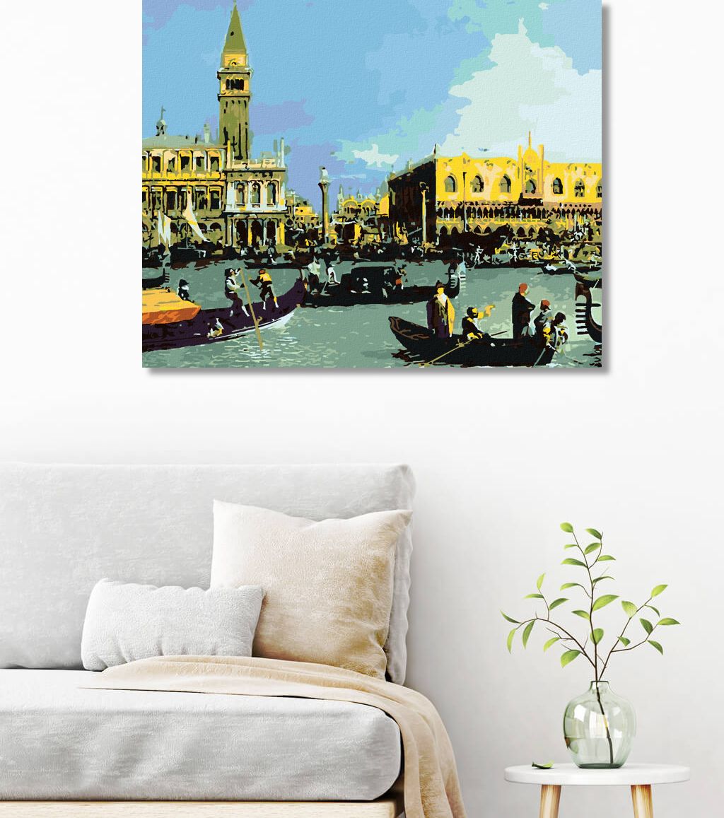 zuty Malování podle čísel - NÁVRAT BUCINTORA DO PŘÍSTAVU NA SVÁTEK NANEBEVSTOUPENÍ (CANALETTO) - Rozměr: 40x50 cm, Rámování: Varianta: vypnuté plátno na rám - obrázek 2