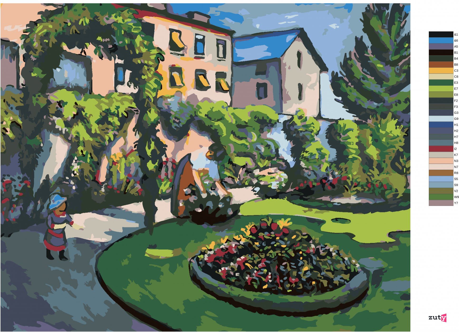 zuty Malování podle čísel - ZAHRADA (AUGUST MACKE) - Rozměr: 40x50 cm, Rámování: Varianta: bez rámu a bez vypnutí plátna - obrázek 4
