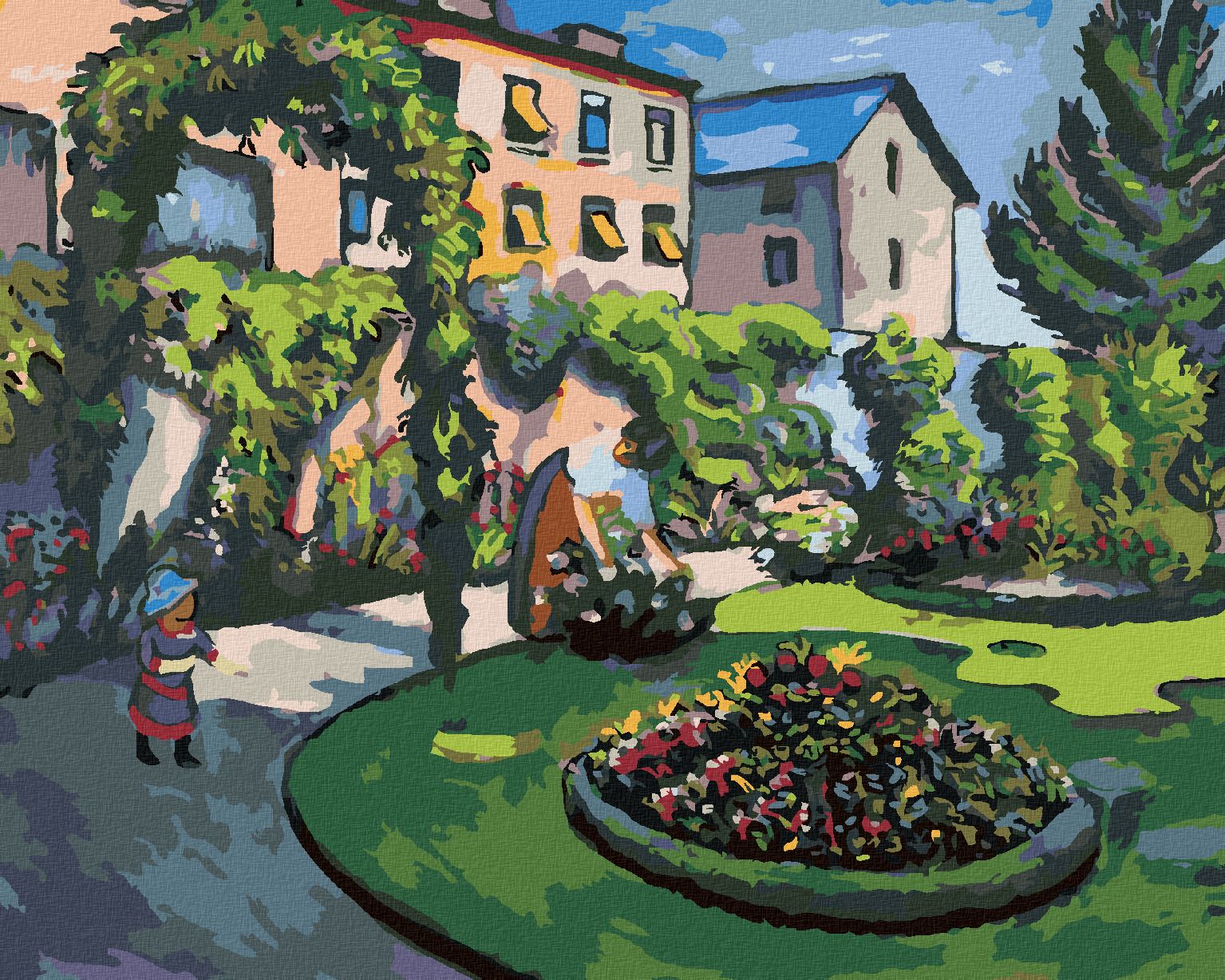 zuty Malování podle čísel - ZAHRADA (AUGUST MACKE) - Rozměr: 40x50 cm, Rámování: Varianta: vypnuté plátno na rám - obrázek 1