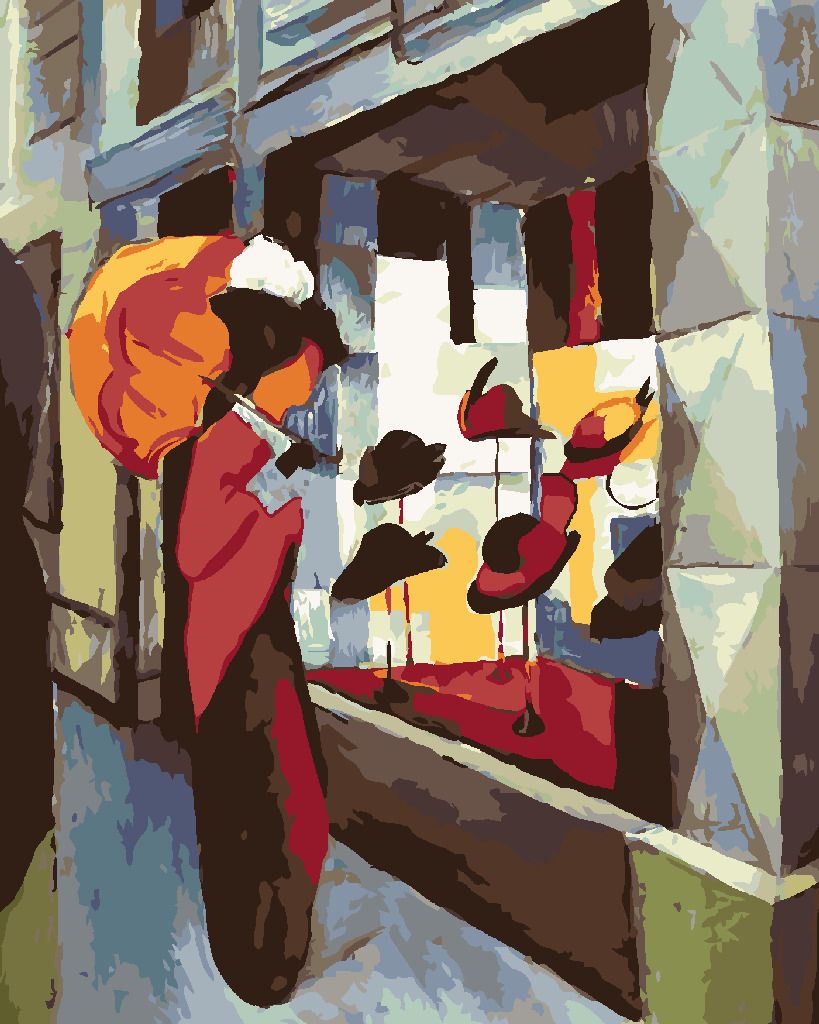 zuty Malování podle čísel - OBCHOD S KLOBOUKY (AUGUST MACKE) - Rozměr: 40x50 cm, Rámování: Varianta: vypnuté plátno na rám - obrázek 8