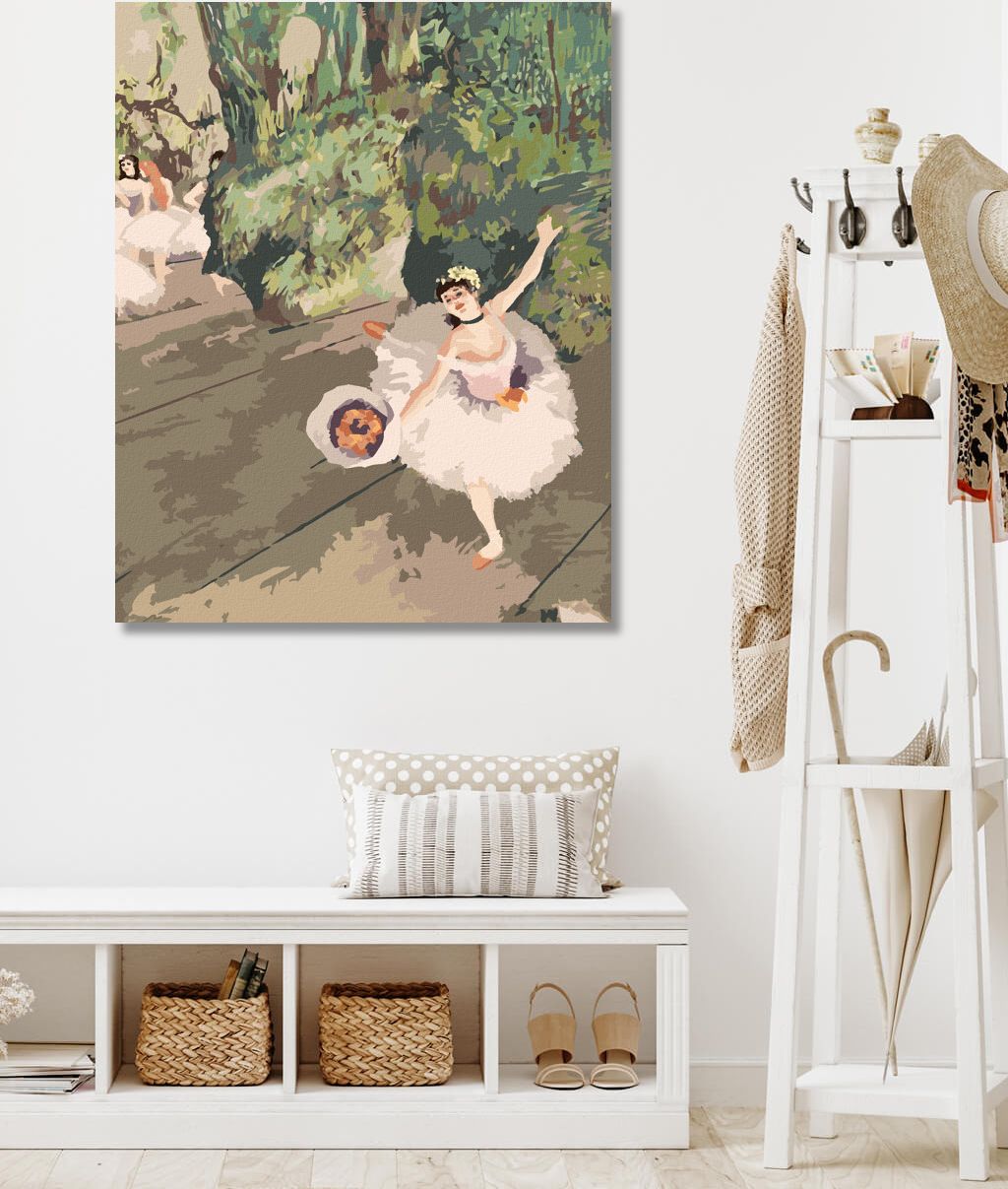 zuty Malování podle čísel - TANEČNICE S KYTICÍ KVĚTIN (EDGAR DEGAS) - Rozměr: 40x50 cm, Rámování: Varianta: bez rámu a bez vypnutí plátna - obrázek 3