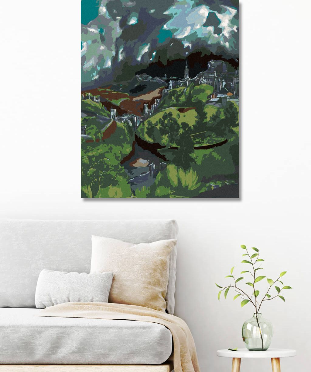 zuty Malování podle čísel - POHLED NA TOLEDO (EL GRECO) - Rozměr: 40x50 cm, Rámování: Varianta: bez rámu a bez vypnutí plátna - obrázek 3