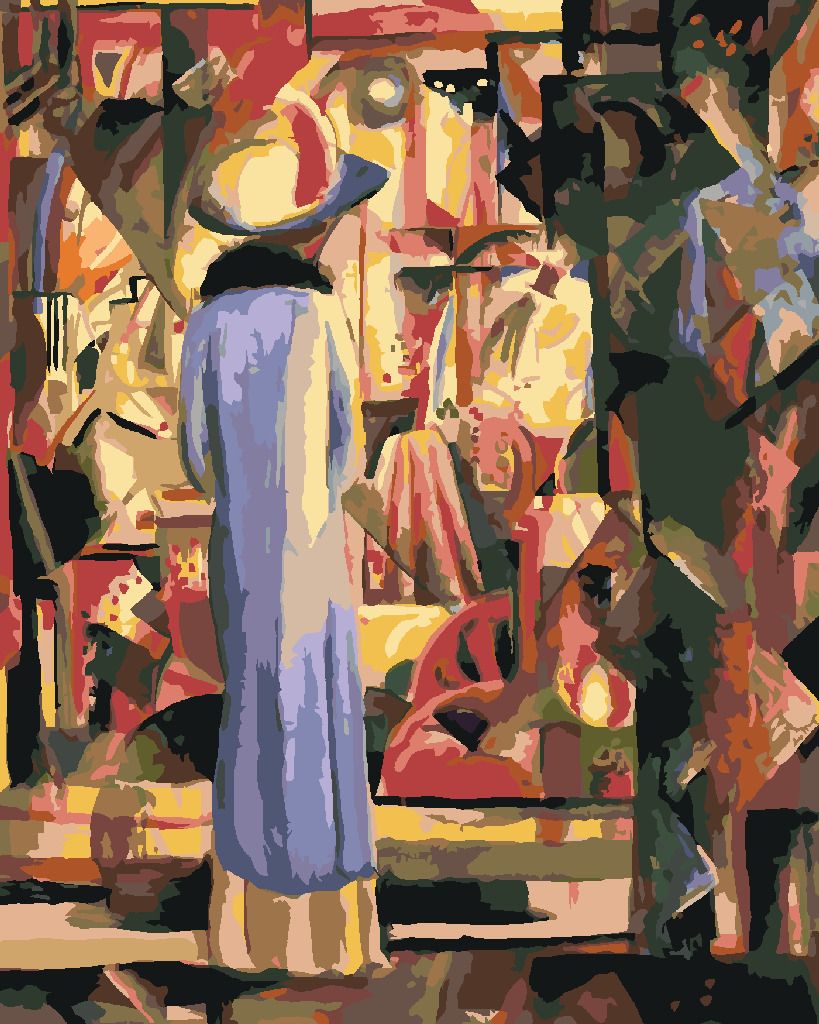 zuty Malování podle čísel - VELKÁ SVĚTLÁ VÝLOHA (AUGUST MACKE) - Rozměr: 40x50 cm, Rámování: Varianta: vypnuté plátno na rám - obrázek 2
