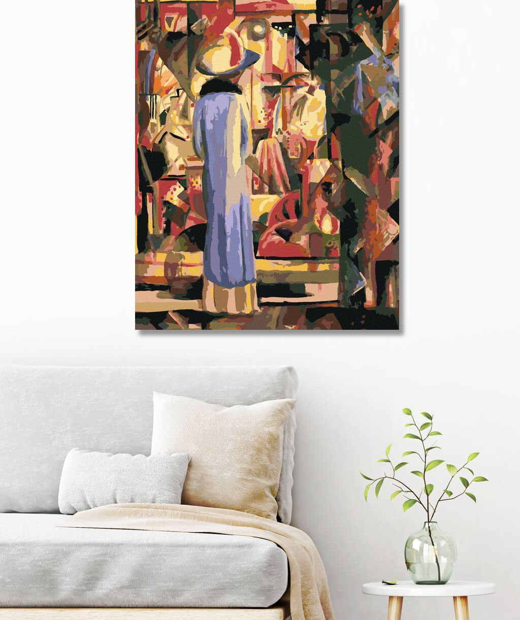 zuty Malování podle čísel - VELKÁ SVĚTLÁ VÝLOHA (AUGUST MACKE) - Rozměr: 40x50 cm, Rámování: Varianta: vypnuté plátno na rám - obrázek 4