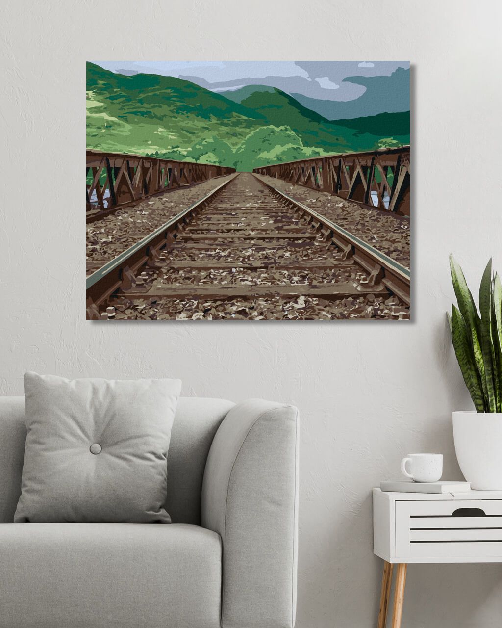 zuty Malování podle čísel - KOLEJE PŘES MOST - Rozměr: 40x50 cm, Rámování: Varianta: bez rámu a bez vypnutí plátna - obrázek 5