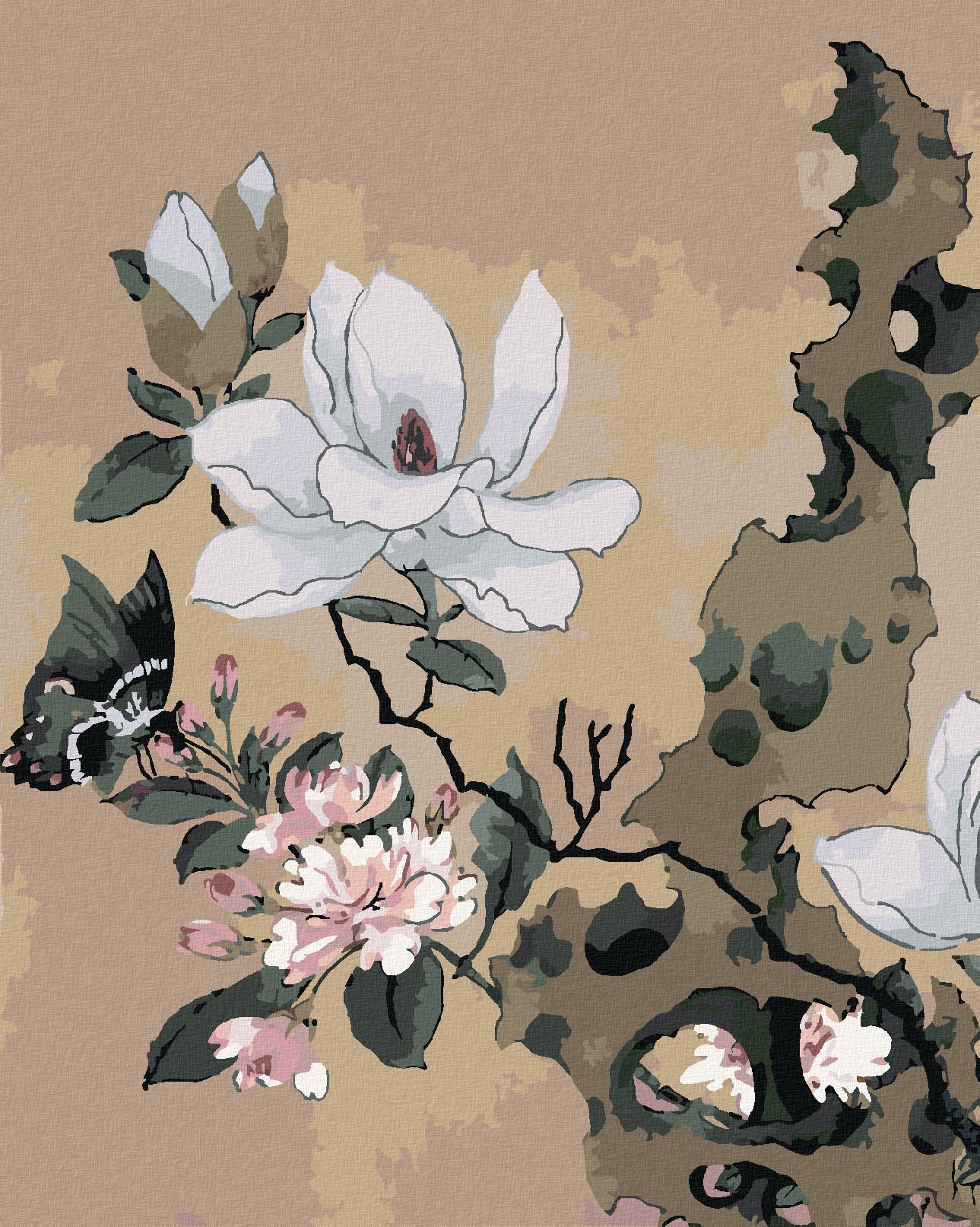 zuty Malování podle čísel - MALBA V ALBU (CHEN HONGSHOU) - Rozměr: 40x50 cm, Rámování: Varianta: vypnuté plátno na rám - obrázek 1