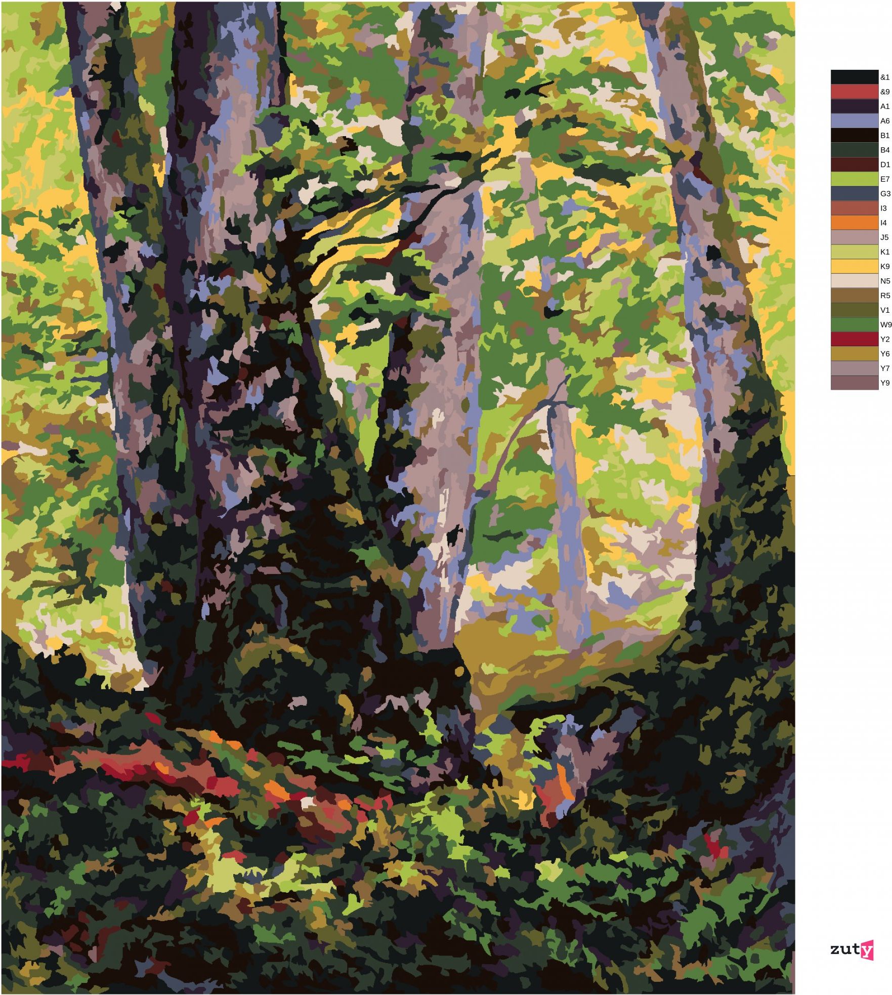 zuty Malování podle čísel - TŘI BUKY (PAUL RANSON) - Rozměr: 40x50 cm, Rámování: Varianta: bez rámu a bez vypnutí plátna - obrázek 7