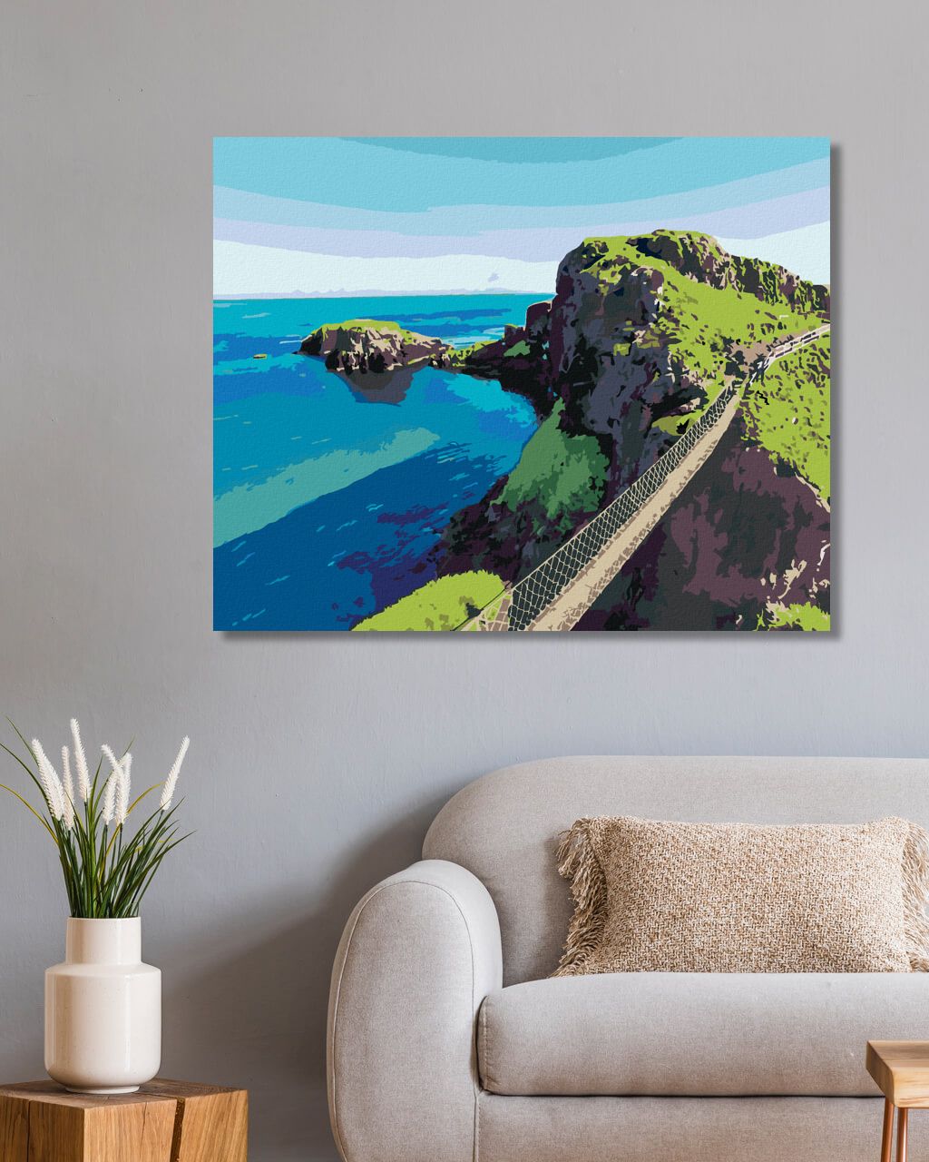 zuty Malování podle čísel - LANOVÝ MOST V SEVERNÍM IRSKU - Rozměr: 40x50 cm, Rámování: Varianta: vypnuté plátno na rám - obrázek 3