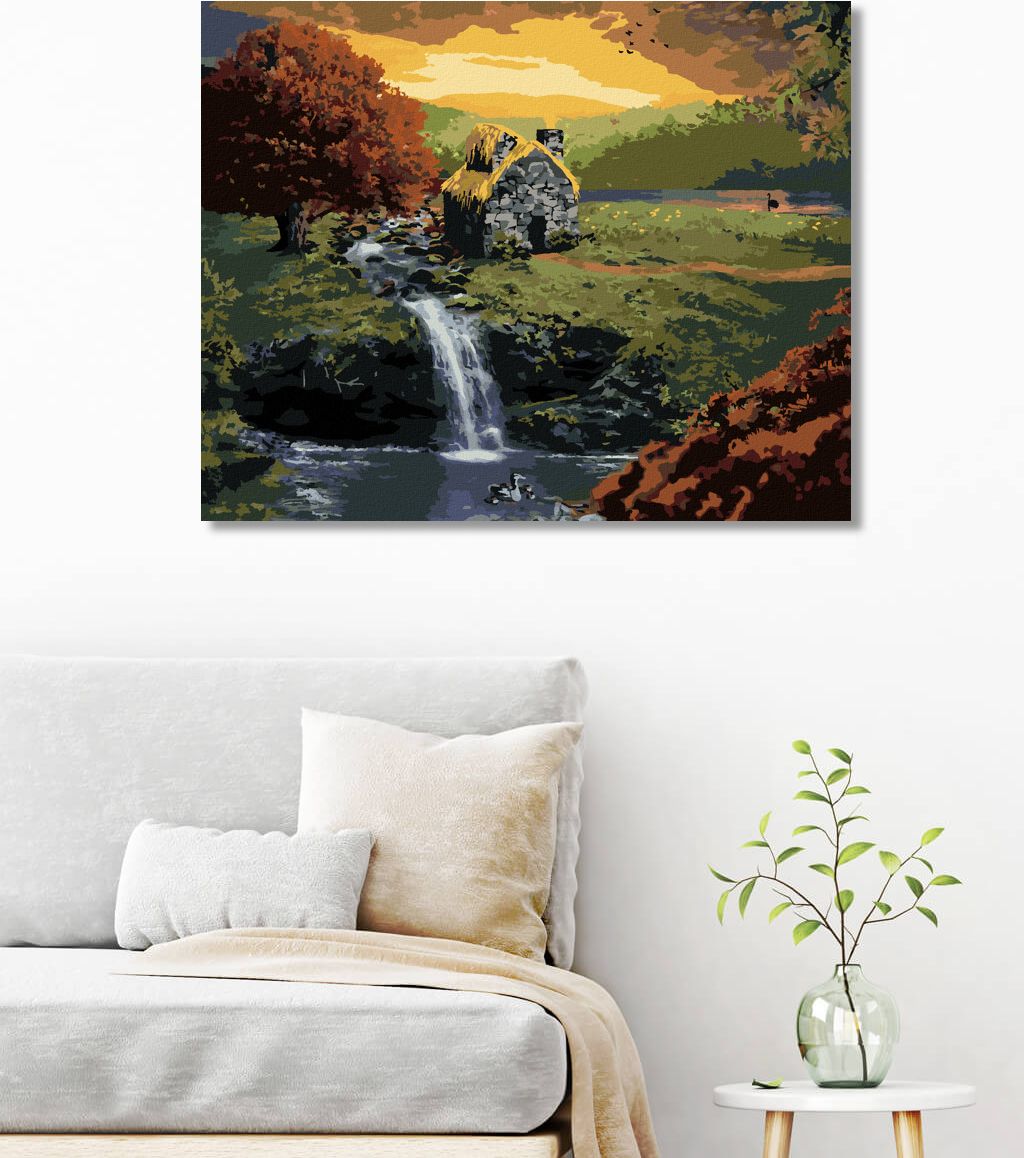 zuty Malování podle čísel - LESNÍ CHATIČKA S POTŮČKEM - Rozměr: 40x50 cm, Rámování: Varianta: vypnuté plátno na rám - obrázek 8