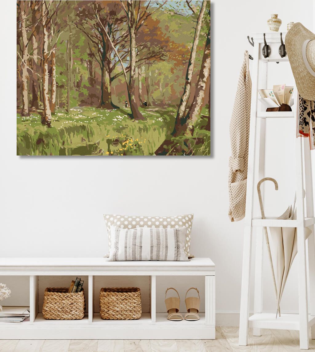 zuty Malování podle čísel - DĚTI V LESE NA JAŘE. SASANKY KVETOU (H. A. BRENDEKILDE) - Rozměr: 40x50 cm, Rámování: Varianta: bez rámu a bez vypnutí plátna - obrázek 10