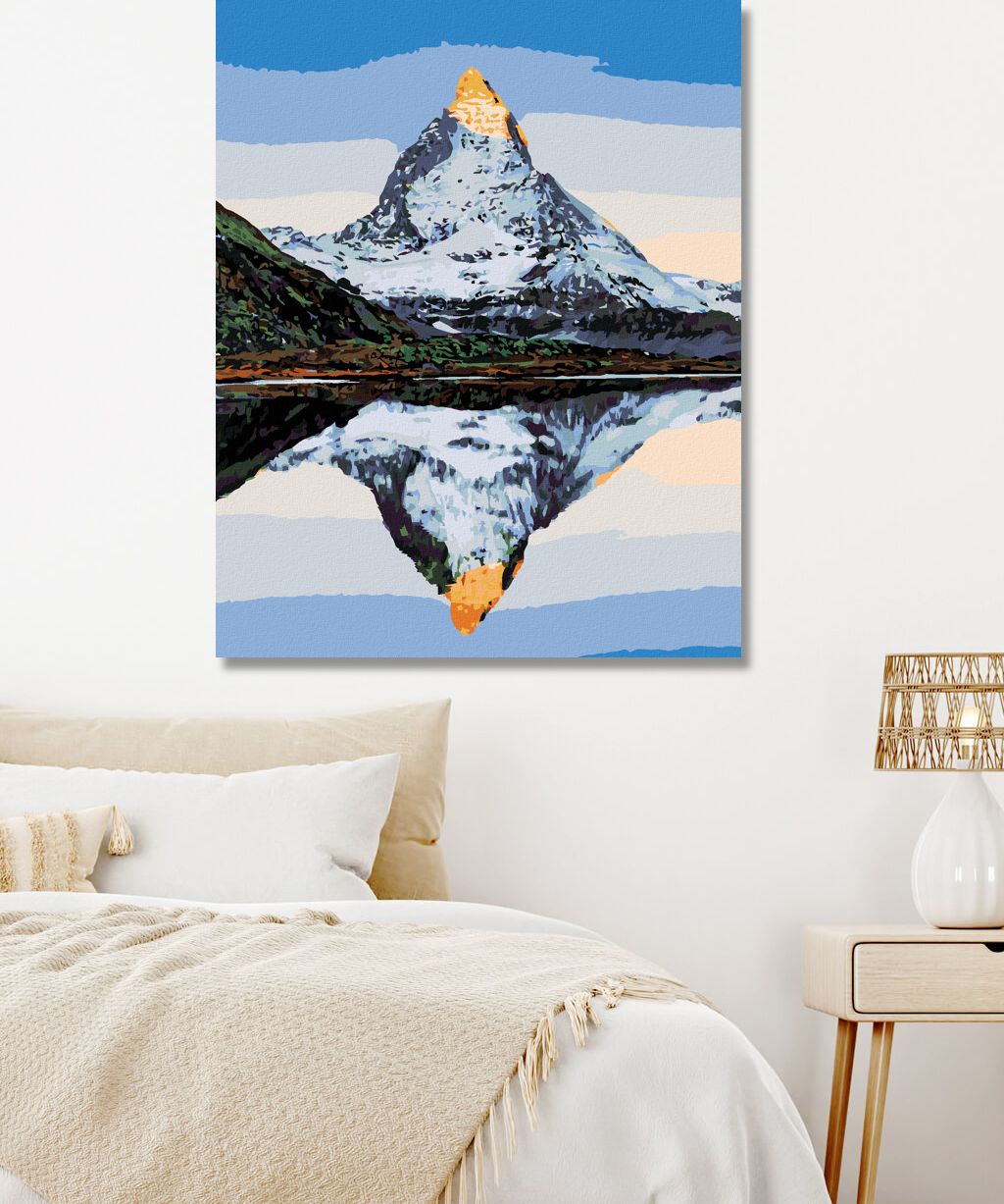 zuty Malování podle čísel - HORA MATTERHORN A JEJÍ ODRAZ V JEZEŘE - Rozměr: 40x50 cm, Rámování: Varianta: bez rámu a bez vypnutí plátna - obrázek 8
