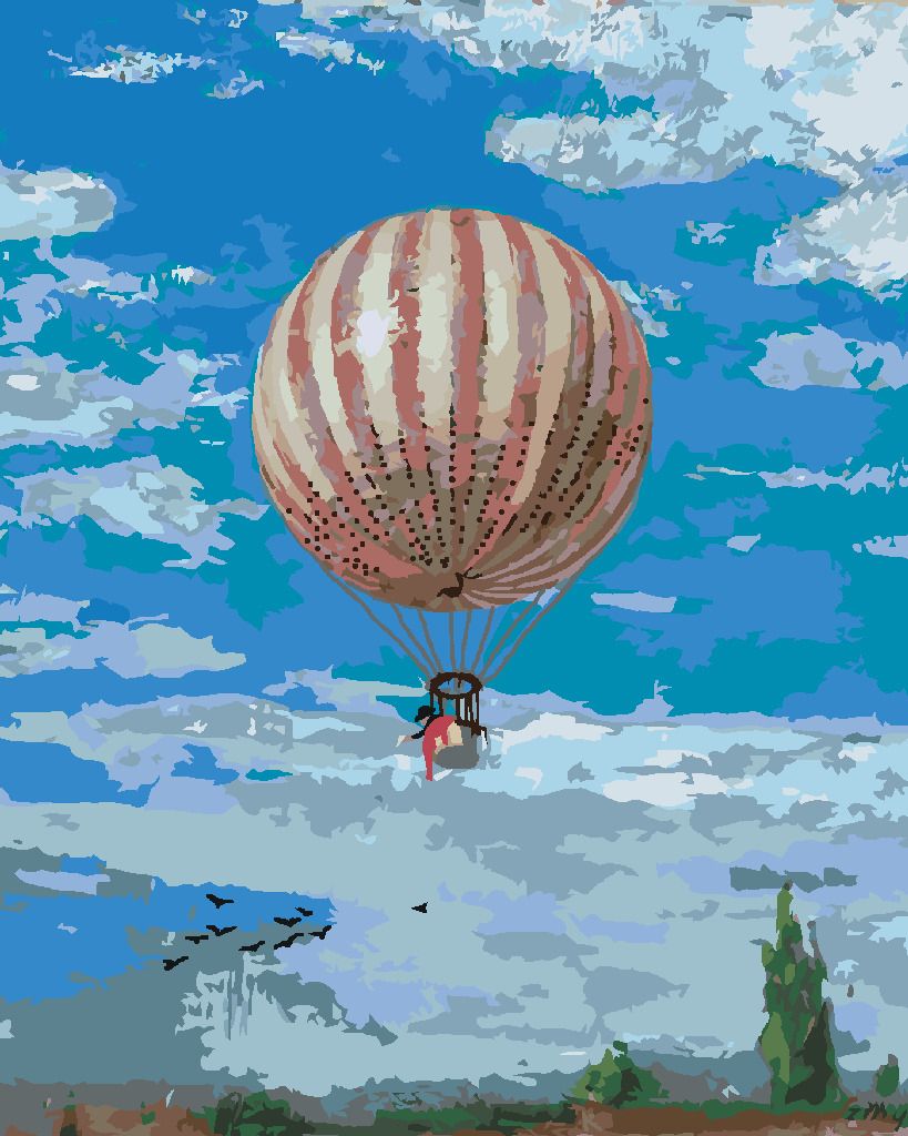 zuty Malování podle čísel - BALÓN (PÁL SZINYEI MERSE) - Rozměr: 40x50 cm, Rámování: Varianta: bez rámu a bez vypnutí plátna - obrázek 4