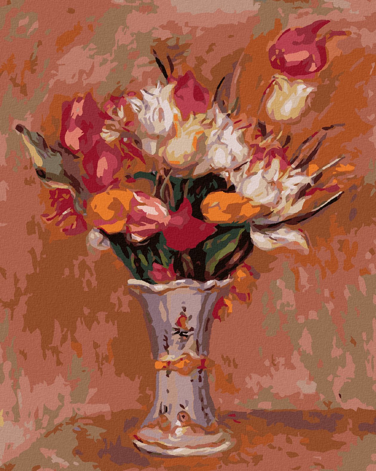 zuty Malování podle čísel - TULIPÁNY (PIERRE-AUGUSTE RENOIR) - Rozměr: 40x50 cm, Rámování: Varianta: vypnuté plátno na rám - obrázek 1