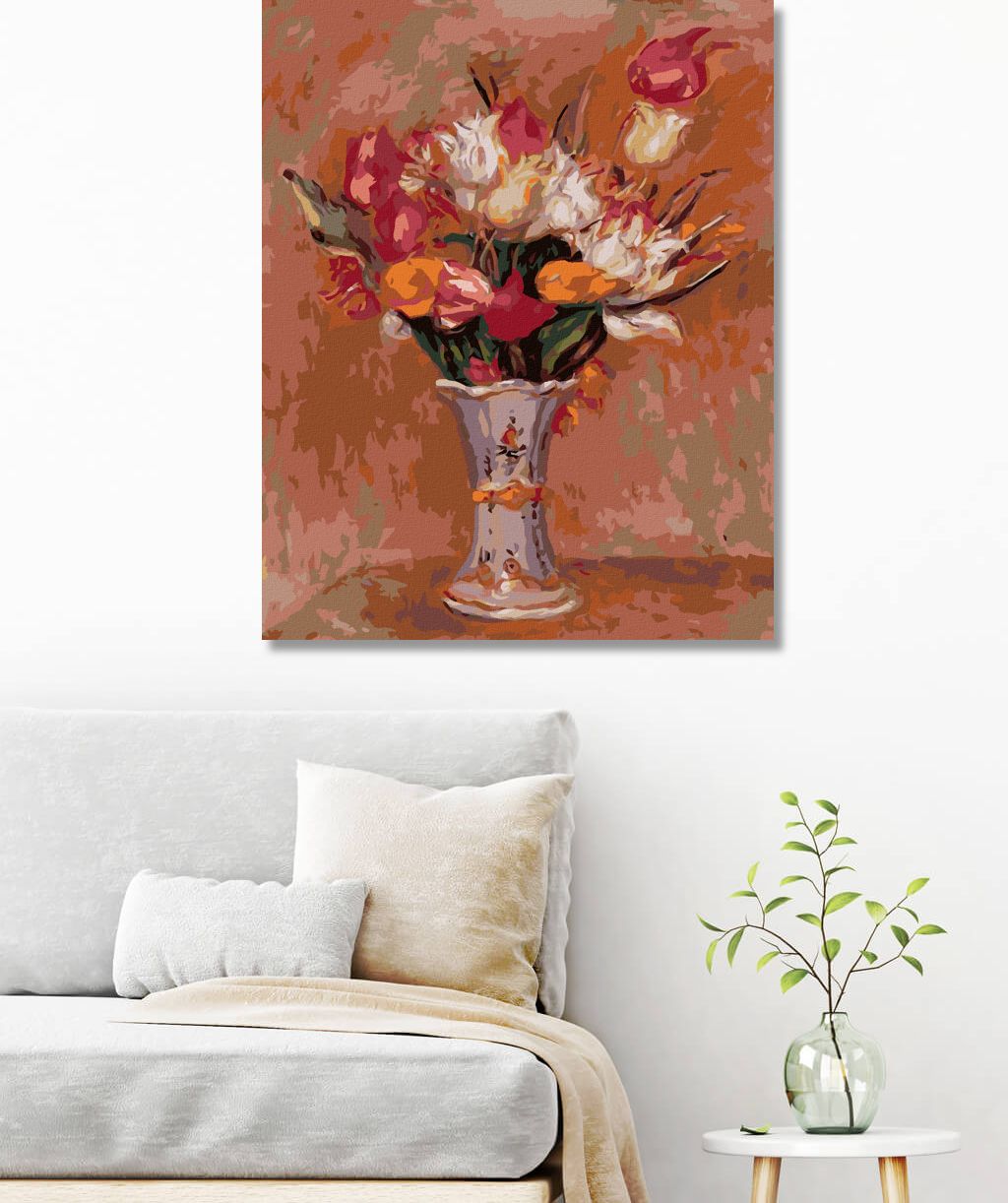 zuty Malování podle čísel - TULIPÁNY (PIERRE-AUGUSTE RENOIR) - Rozměr: 40x50 cm, Rámování: Varianta: vypnuté plátno na rám - obrázek 9