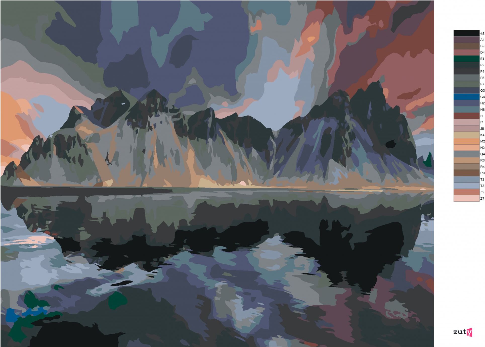 zuty Malování podle čísel - HORA VESTRAHORN NA ISLANDU - Rozměr: 40x50 cm, Rámování: Varianta: vypnuté plátno na rám - obrázek 9
