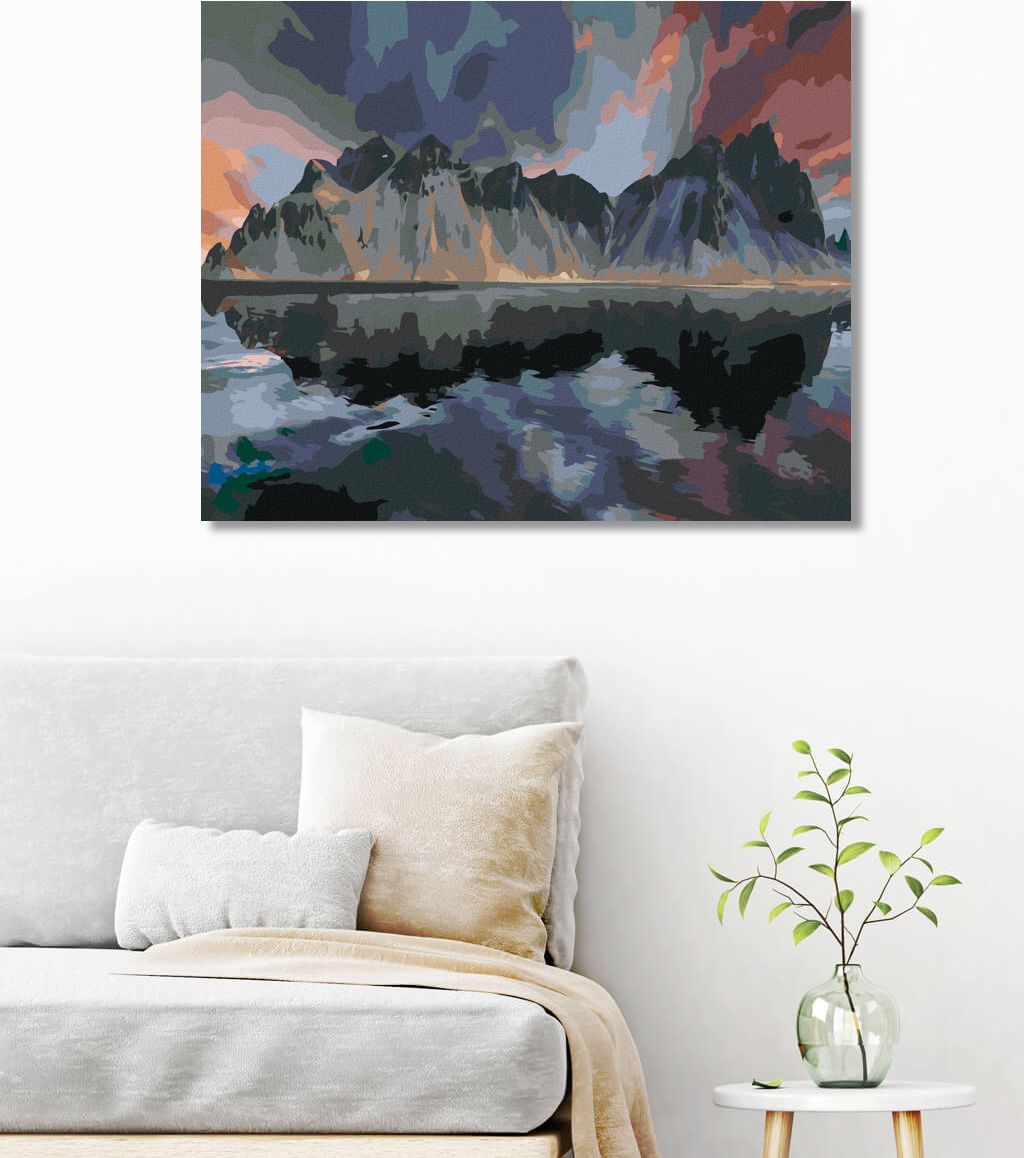 zuty Malování podle čísel - HORA VESTRAHORN NA ISLANDU - Rozměr: 40x50 cm, Rámování: Varianta: vypnuté plátno na rám - obrázek 10
